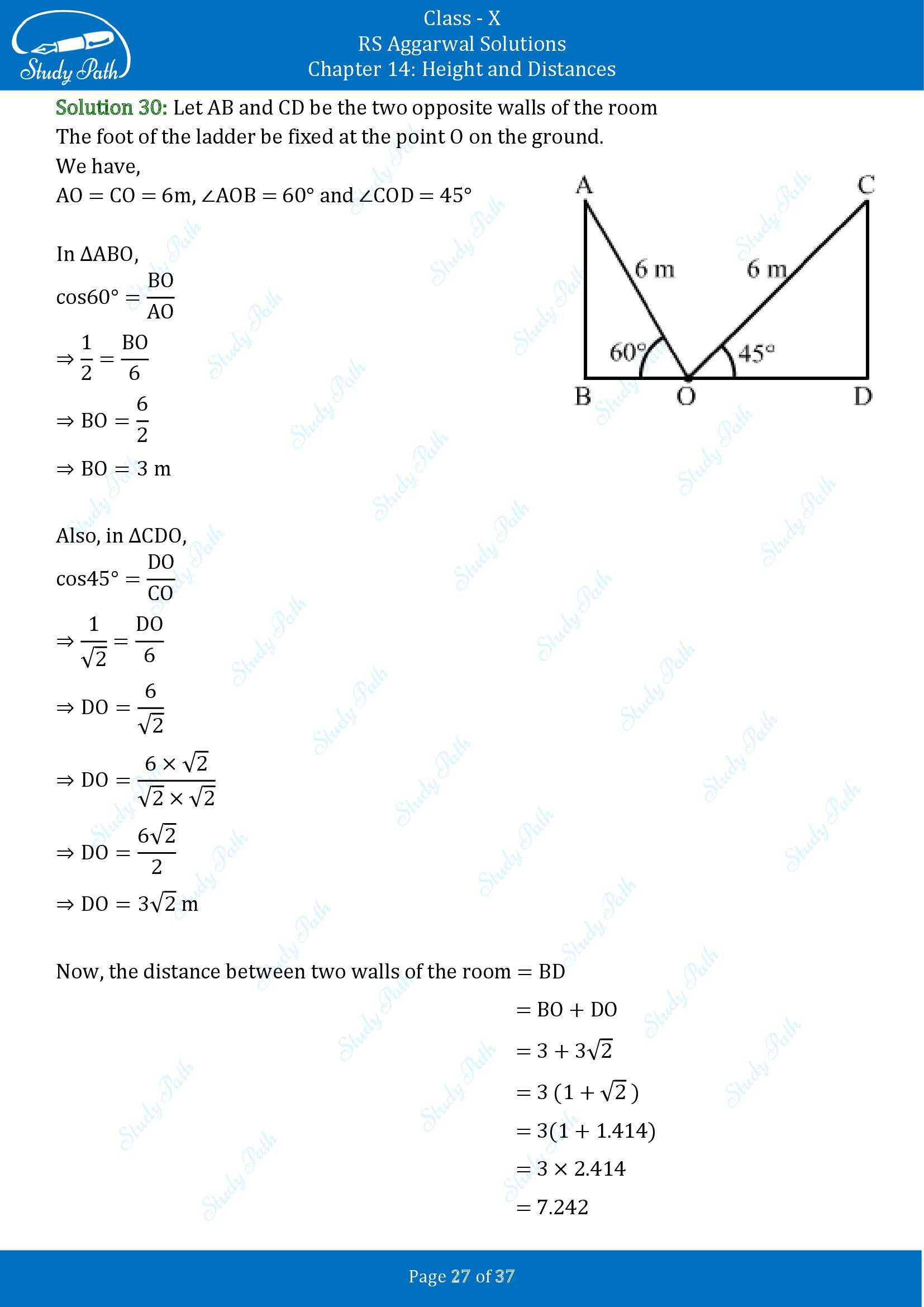 RS Aggarwal Solutions for Class 10 Chapter 14 Height and Distances Exercise 14 00027