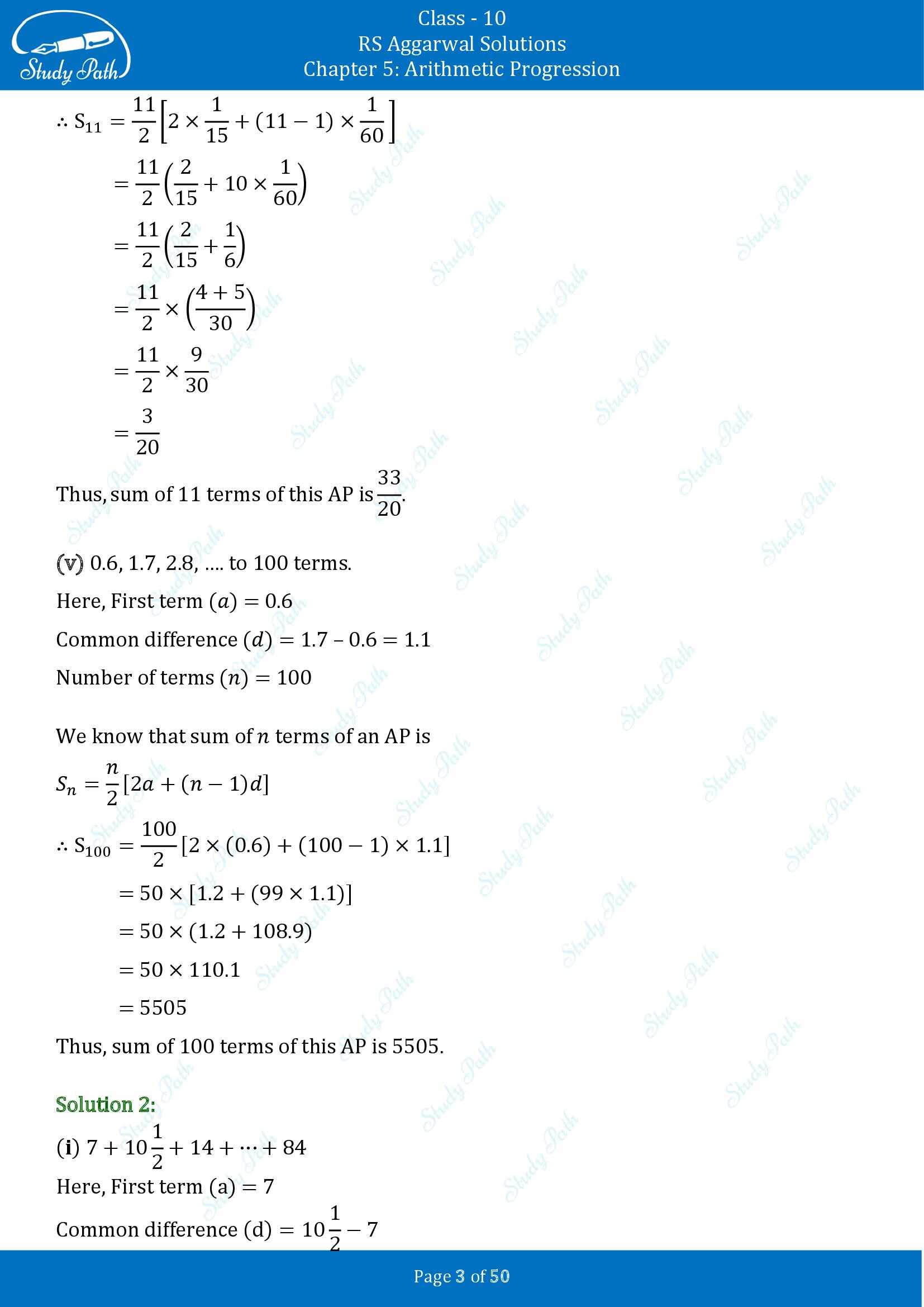 RS Aggarwal Solutions for Class 10 Chapter 5 Arithmetic Progression Exercise 5C 00003
