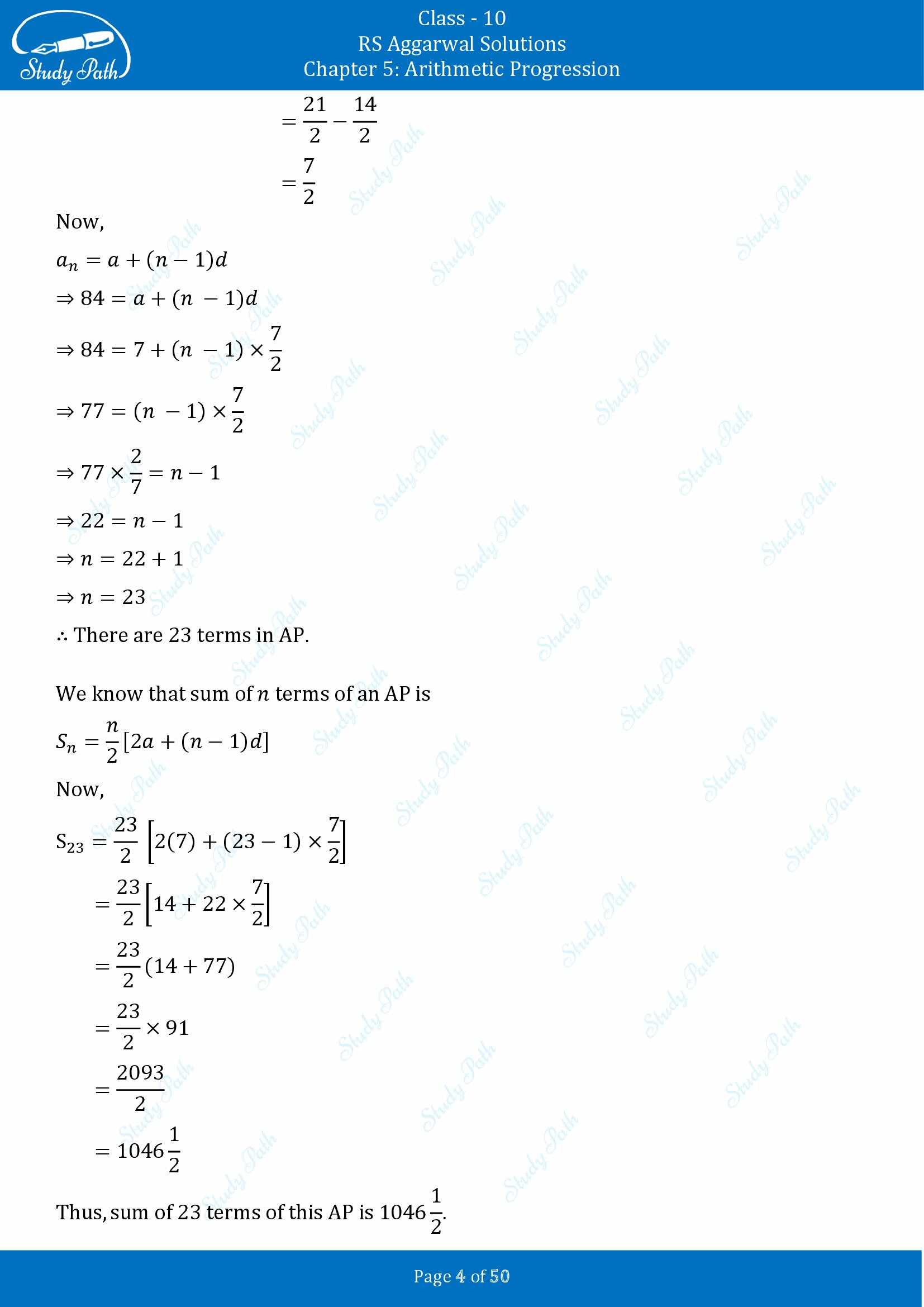 RS Aggarwal Solutions for Class 10 Chapter 5 Arithmetic Progression Exercise 5C 00004