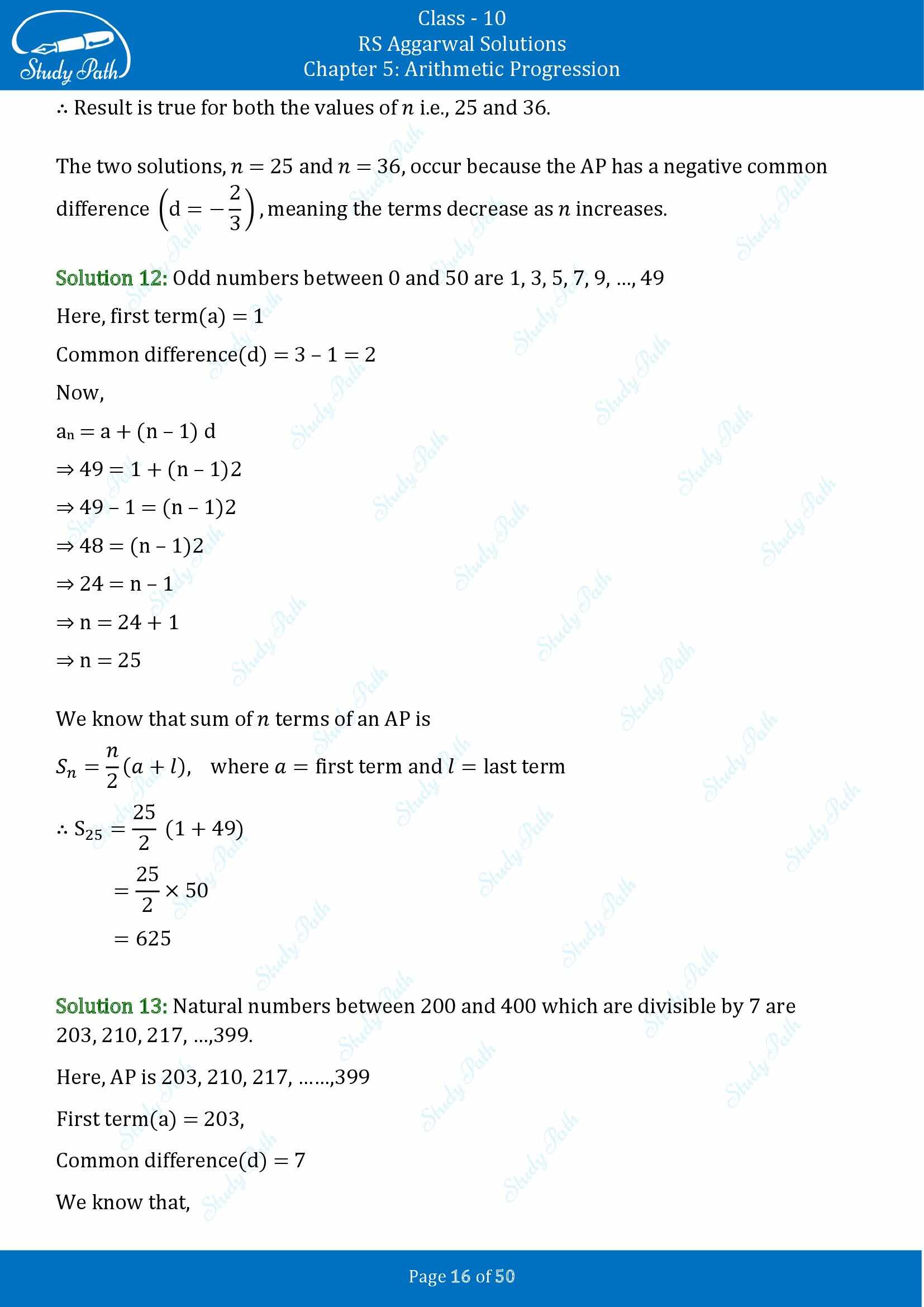 RS Aggarwal Solutions for Class 10 Chapter 5 Arithmetic Progression Exercise 5C 00016