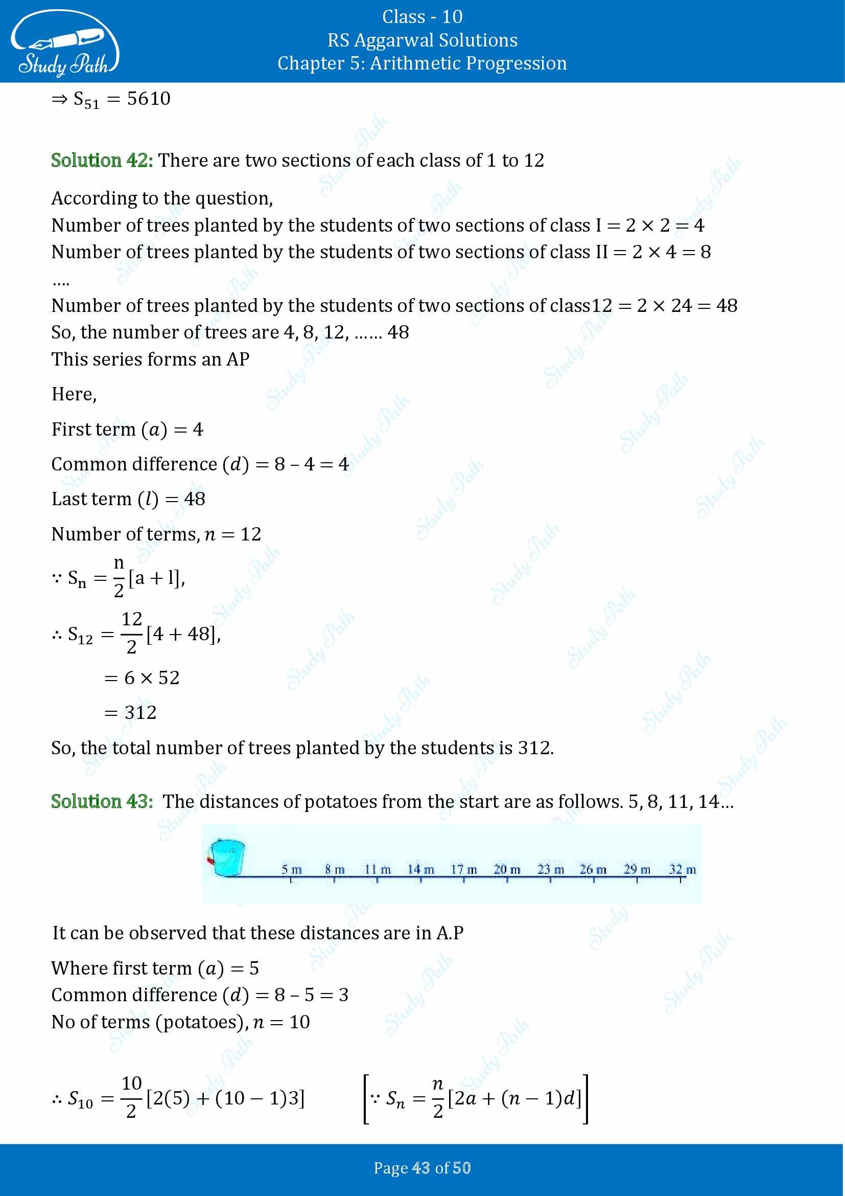 RS Aggarwal Solutions for Class 10 Chapter 5 Arithmetic Progression Exercise 5C 00043