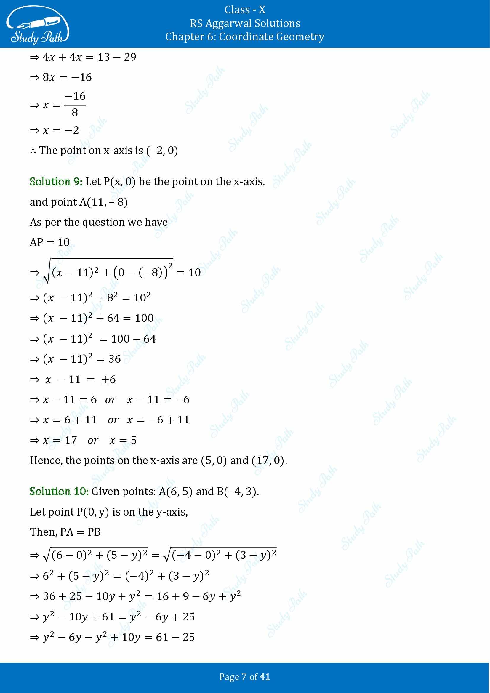 RS Aggarwal Solutions for Class 10 Chapter 6 Coordinate Geometry Exercise 6A 00007