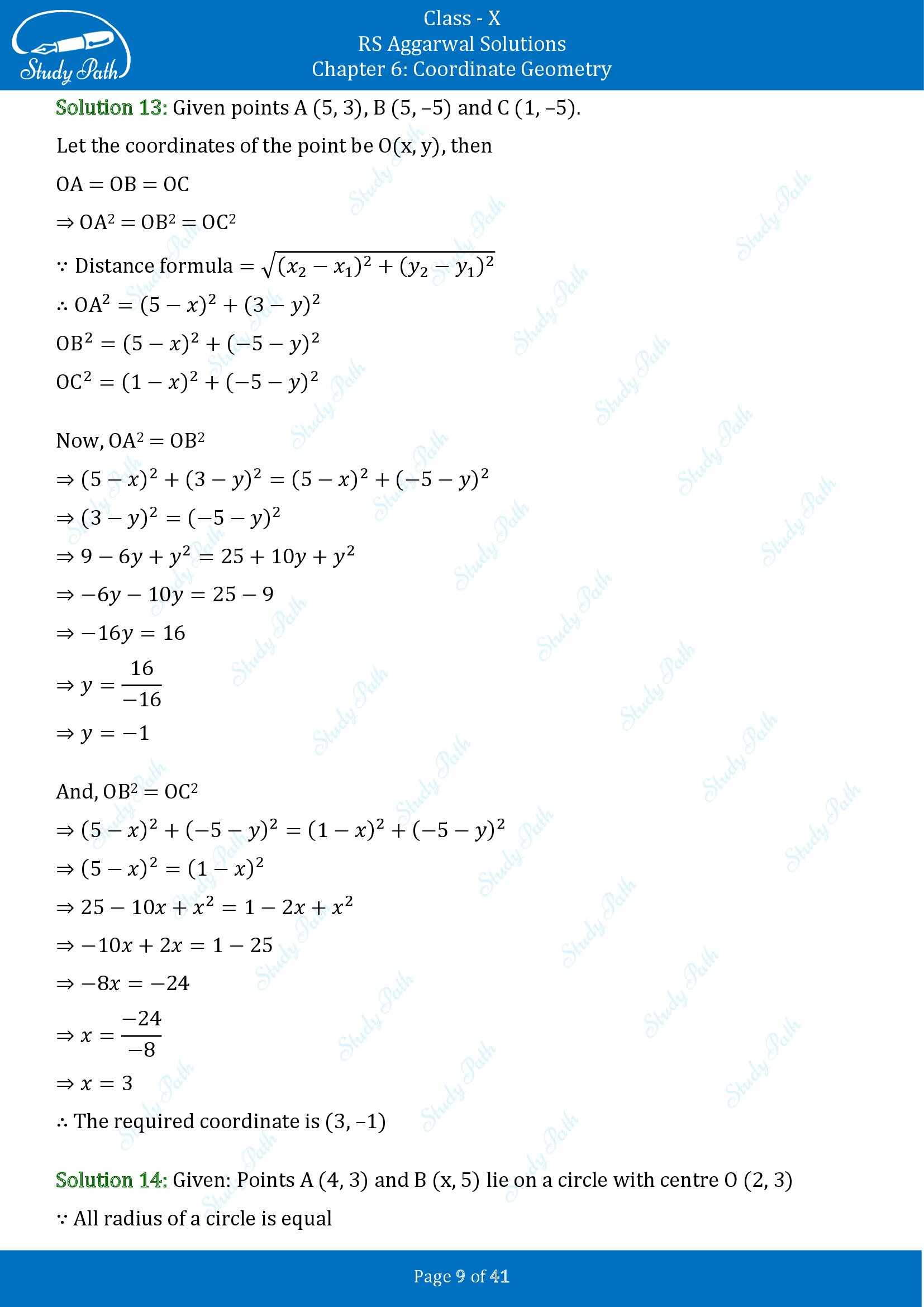 RS Aggarwal Solutions for Class 10 Chapter 6 Coordinate Geometry Exercise 6A 00009