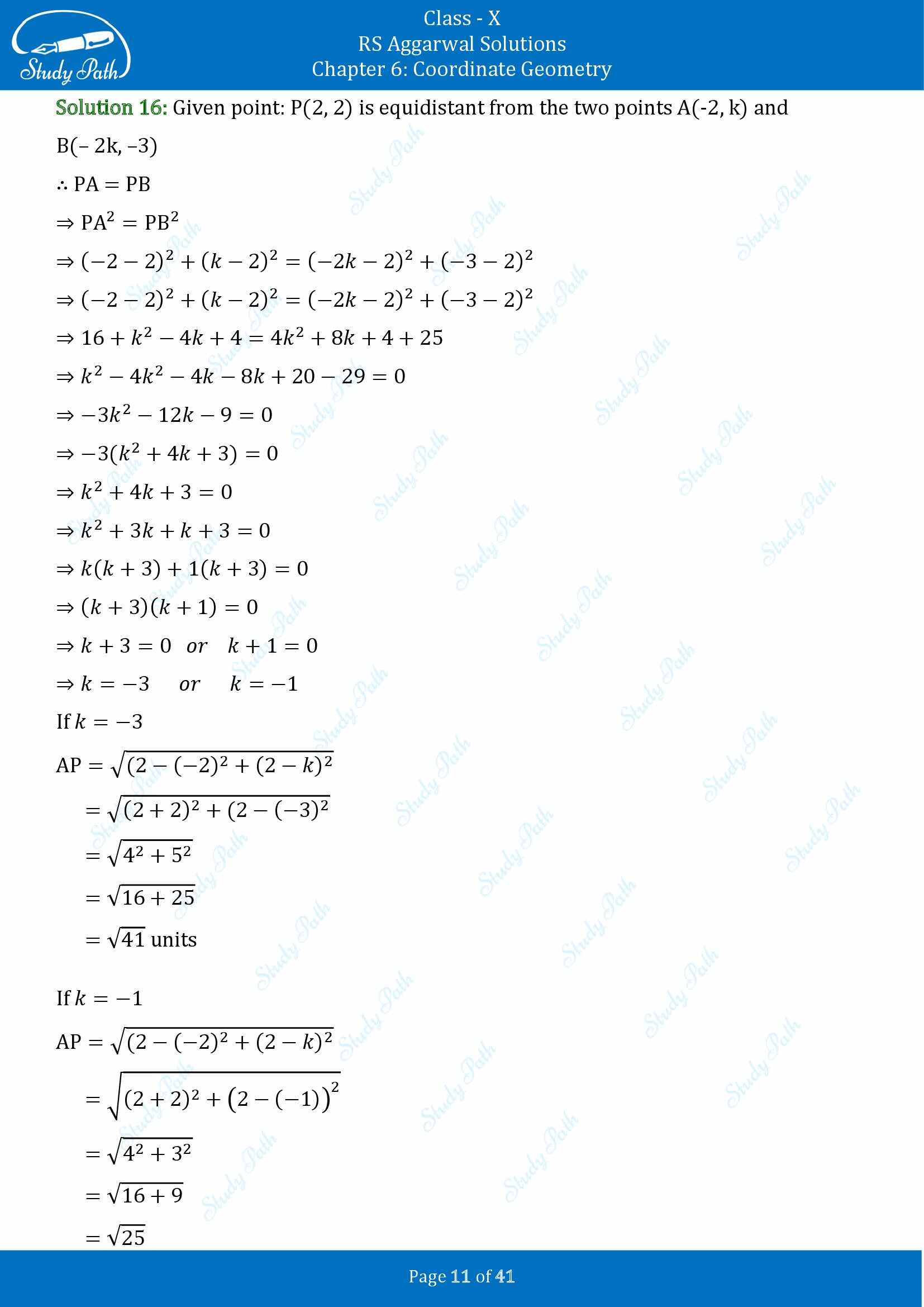 RS Aggarwal Solutions for Class 10 Chapter 6 Coordinate Geometry Exercise 6A 00011