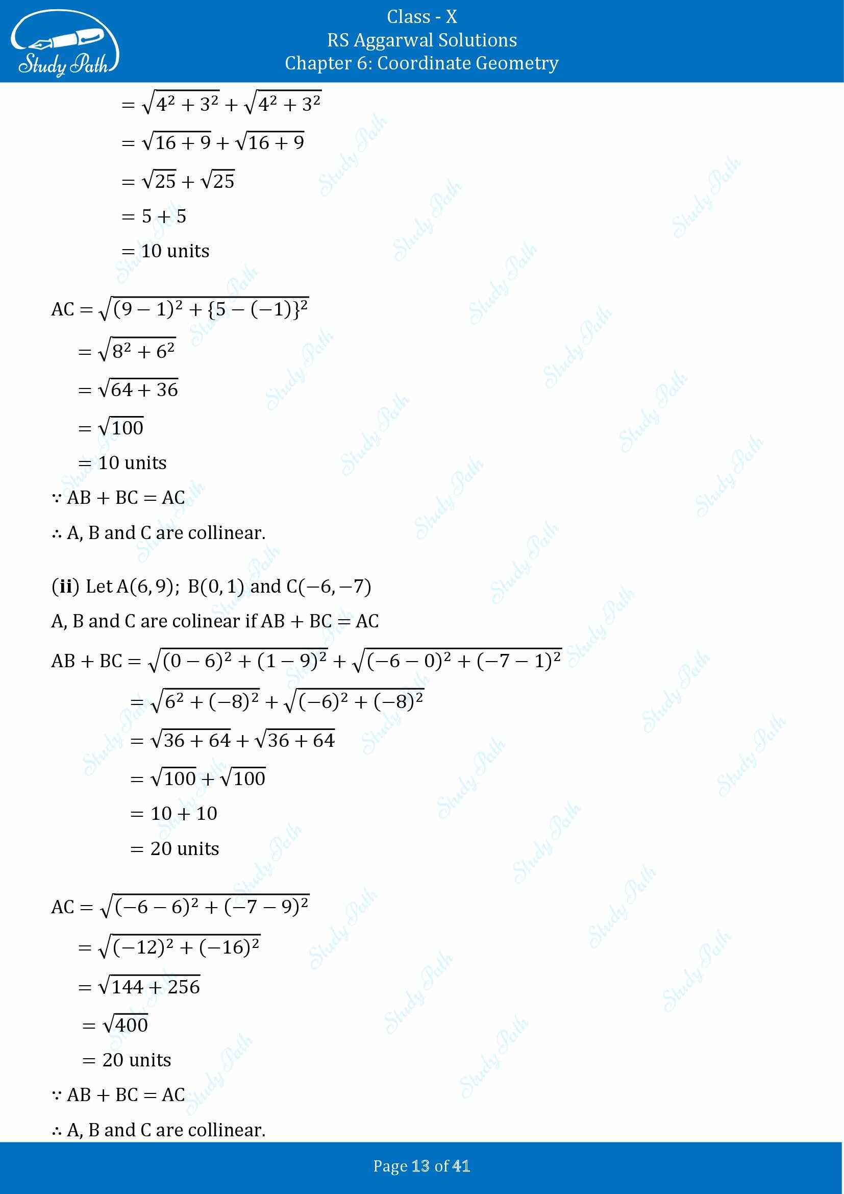 RS Aggarwal Solutions for Class 10 Chapter 6 Coordinate Geometry Exercise 6A 00013