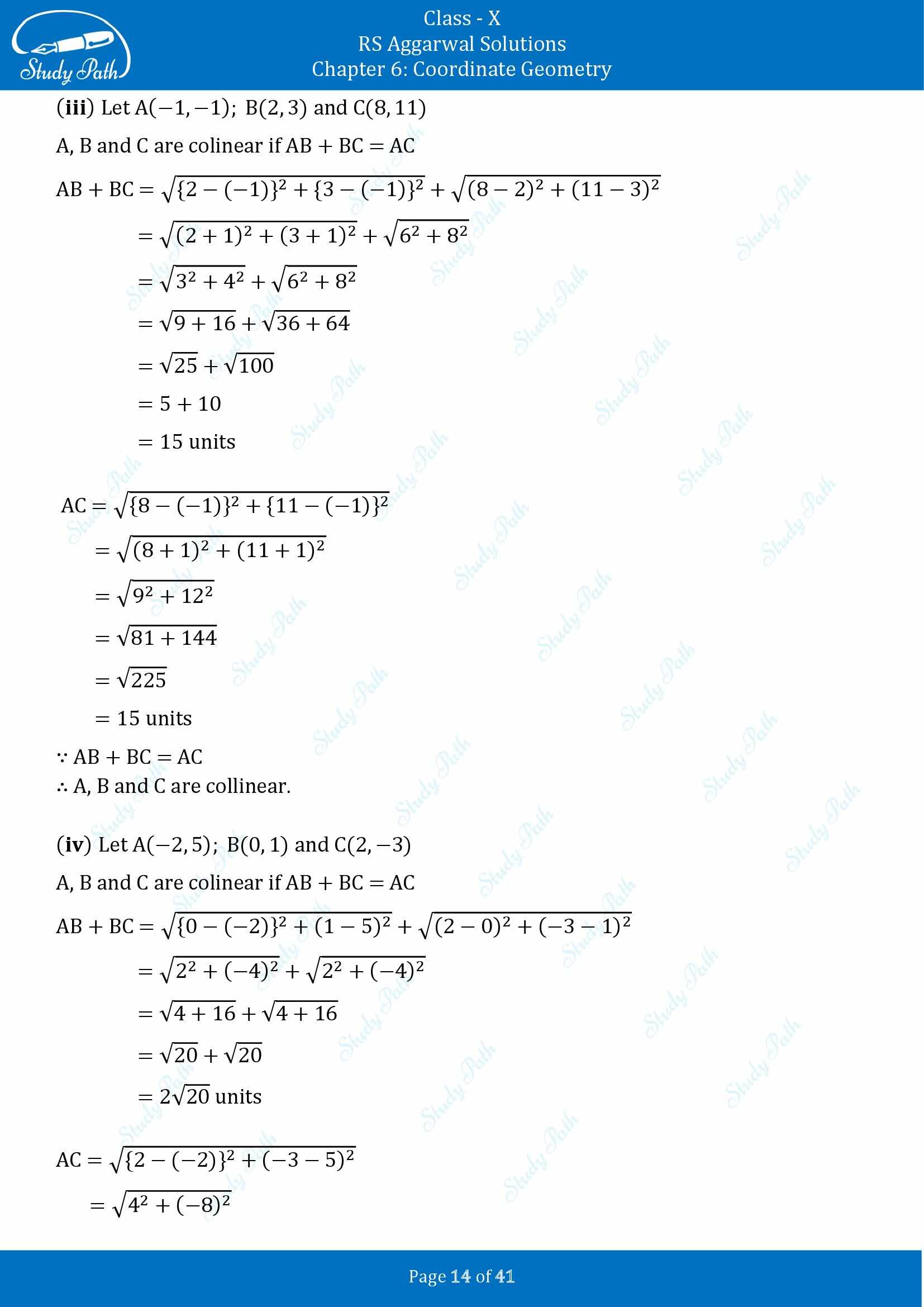 RS Aggarwal Solutions for Class 10 Chapter 6 Coordinate Geometry Exercise 6A 00014