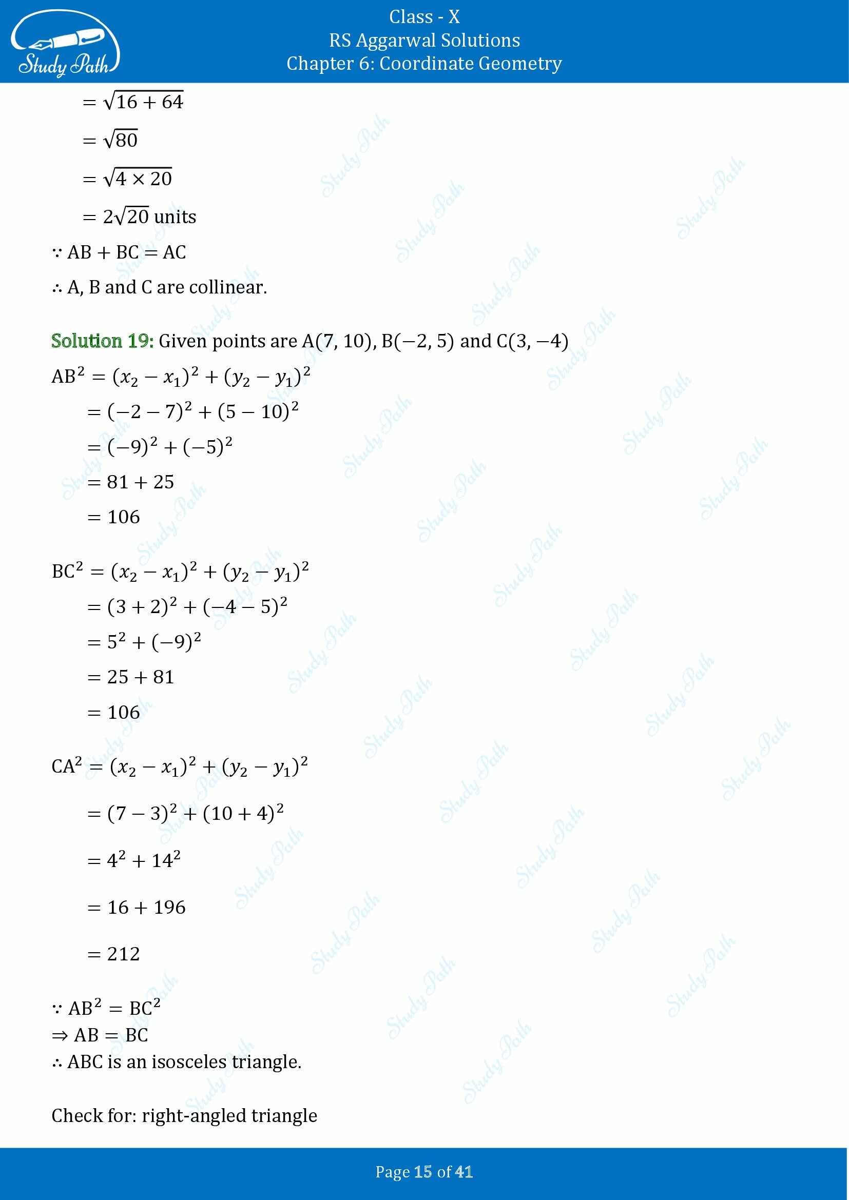 RS Aggarwal Solutions for Class 10 Chapter 6 Coordinate Geometry Exercise 6A 00015