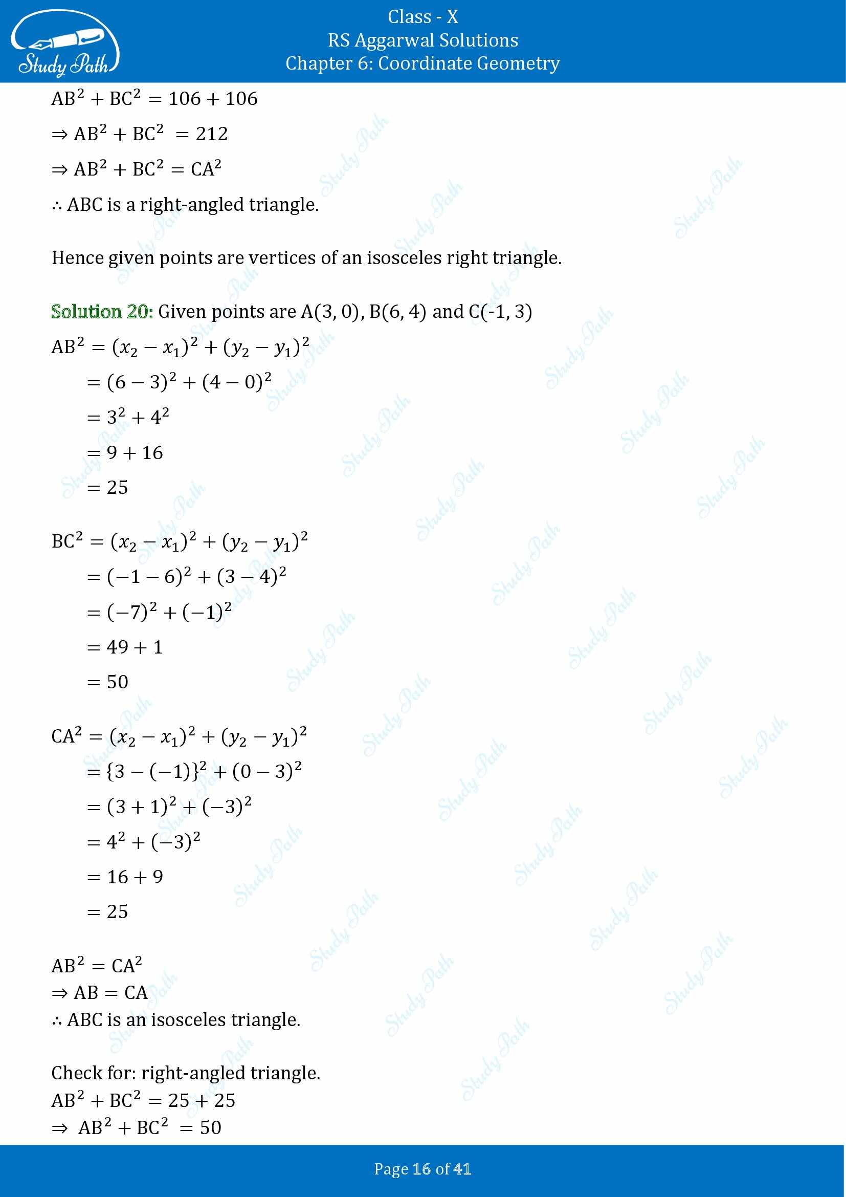 RS Aggarwal Solutions for Class 10 Chapter 6 Coordinate Geometry Exercise 6A 00016