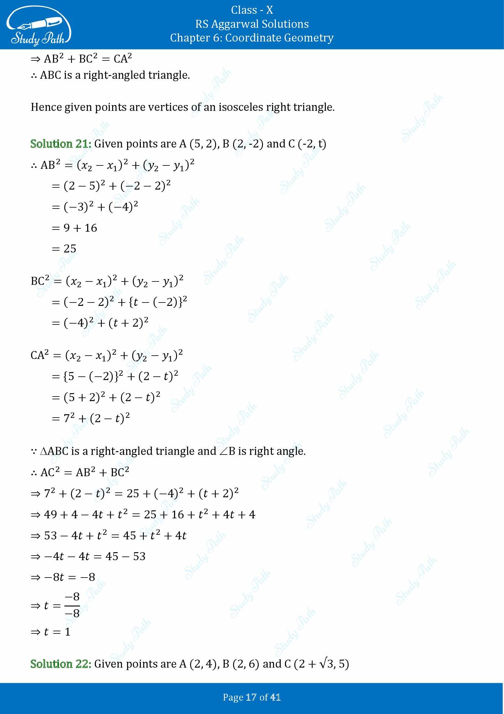 RS Aggarwal Solutions for Class 10 Chapter 6 Coordinate Geometry Exercise 6A 00017