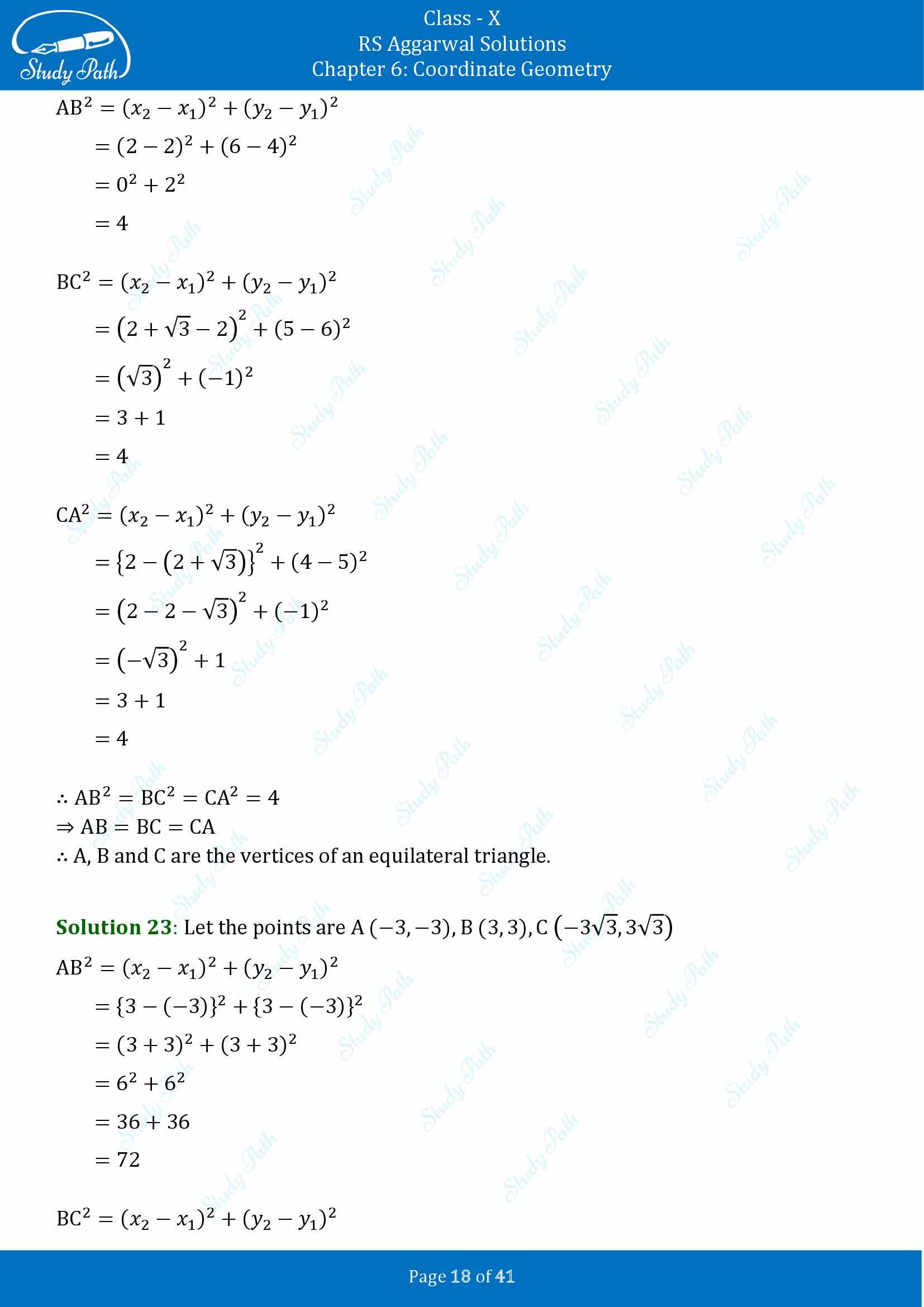 RS Aggarwal Solutions for Class 10 Chapter 6 Coordinate Geometry Exercise 6A 00018