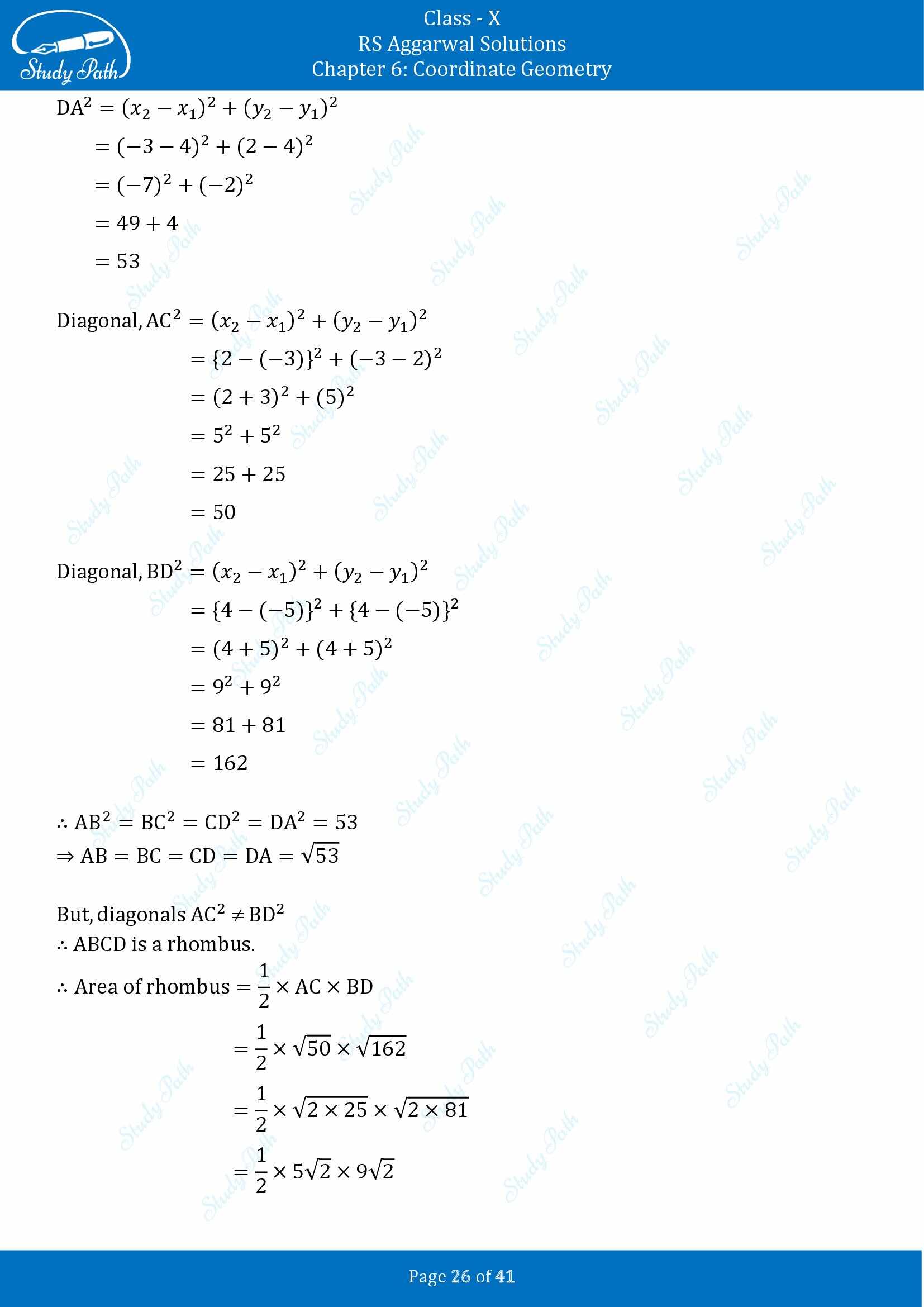 RS Aggarwal Solutions for Class 10 Chapter 6 Coordinate Geometry Exercise 6A 00026