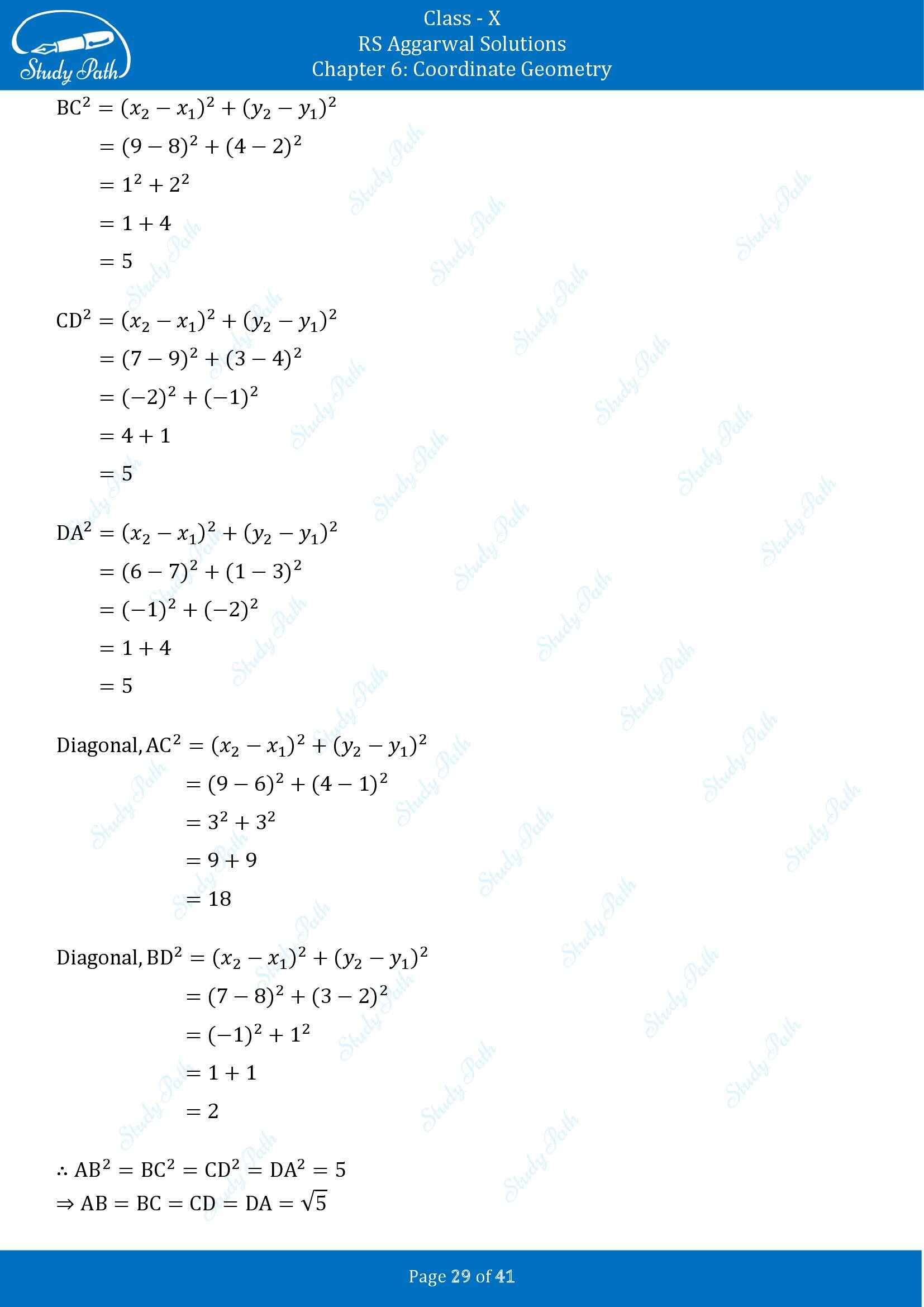 RS Aggarwal Solutions for Class 10 Chapter 6 Coordinate Geometry Exercise 6A 00029