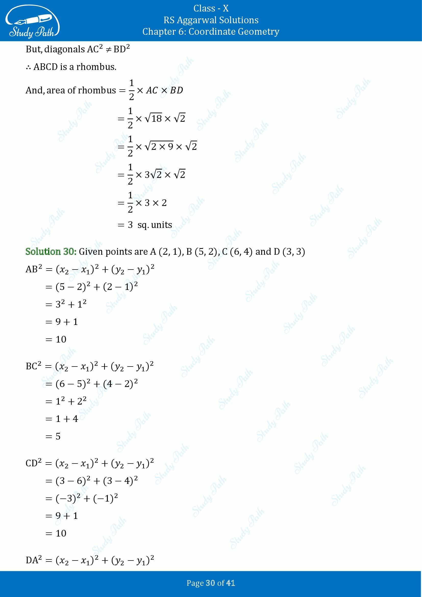 RS Aggarwal Solutions for Class 10 Chapter 6 Coordinate Geometry Exercise 6A 00030