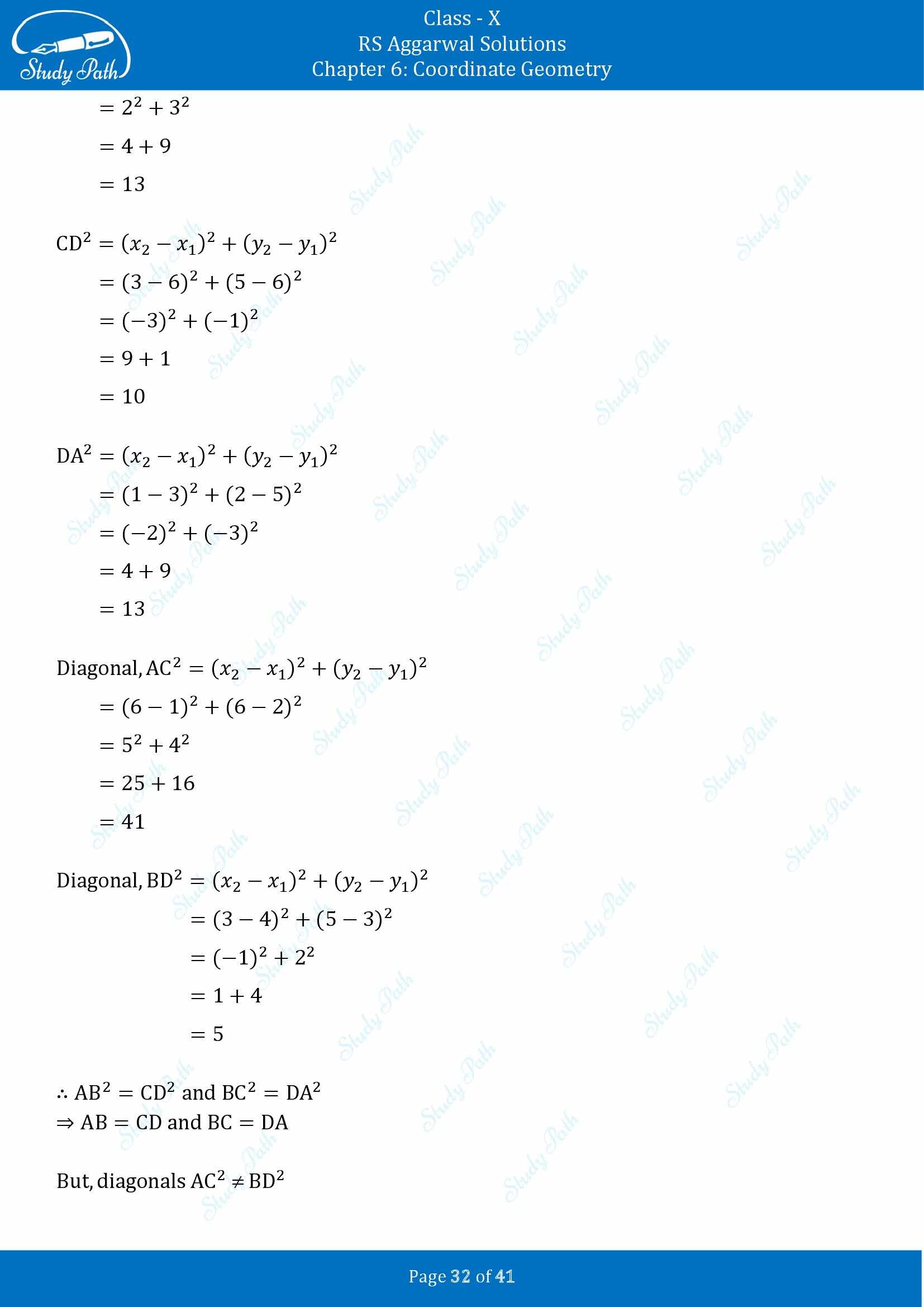 RS Aggarwal Solutions for Class 10 Chapter 6 Coordinate Geometry Exercise 6A 00032