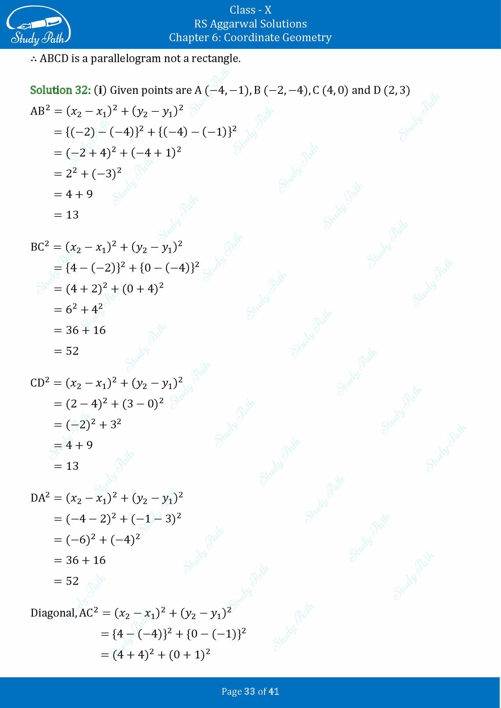 RS Aggarwal Solutions for Class 10 Chapter 6 Coordinate Geometry Exercise 6A 00033