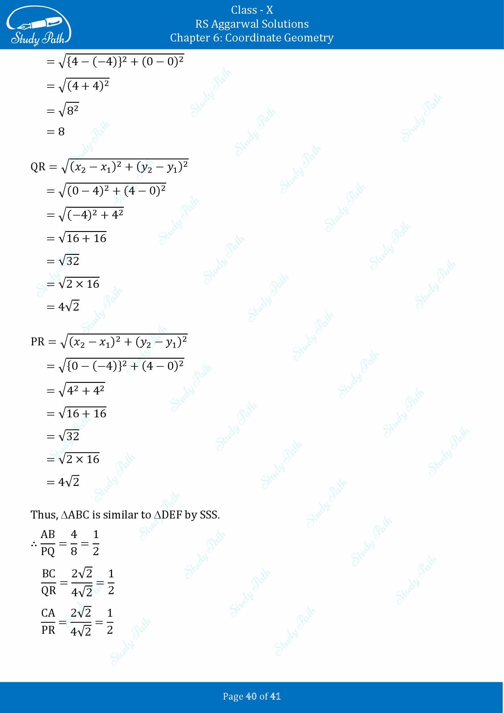 RS Aggarwal Solutions for Class 10 Chapter 6 Coordinate Geometry Exercise 6A 00040