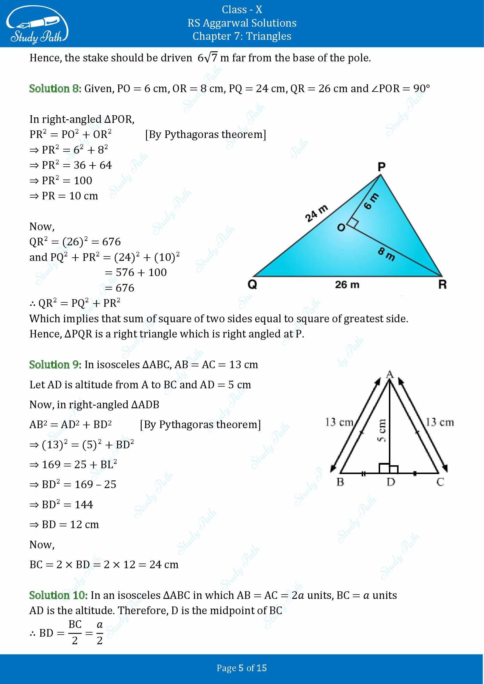 RS Aggarwal Solutions for Class 10 Chapter 7 Triangles Exercise 7D 00005