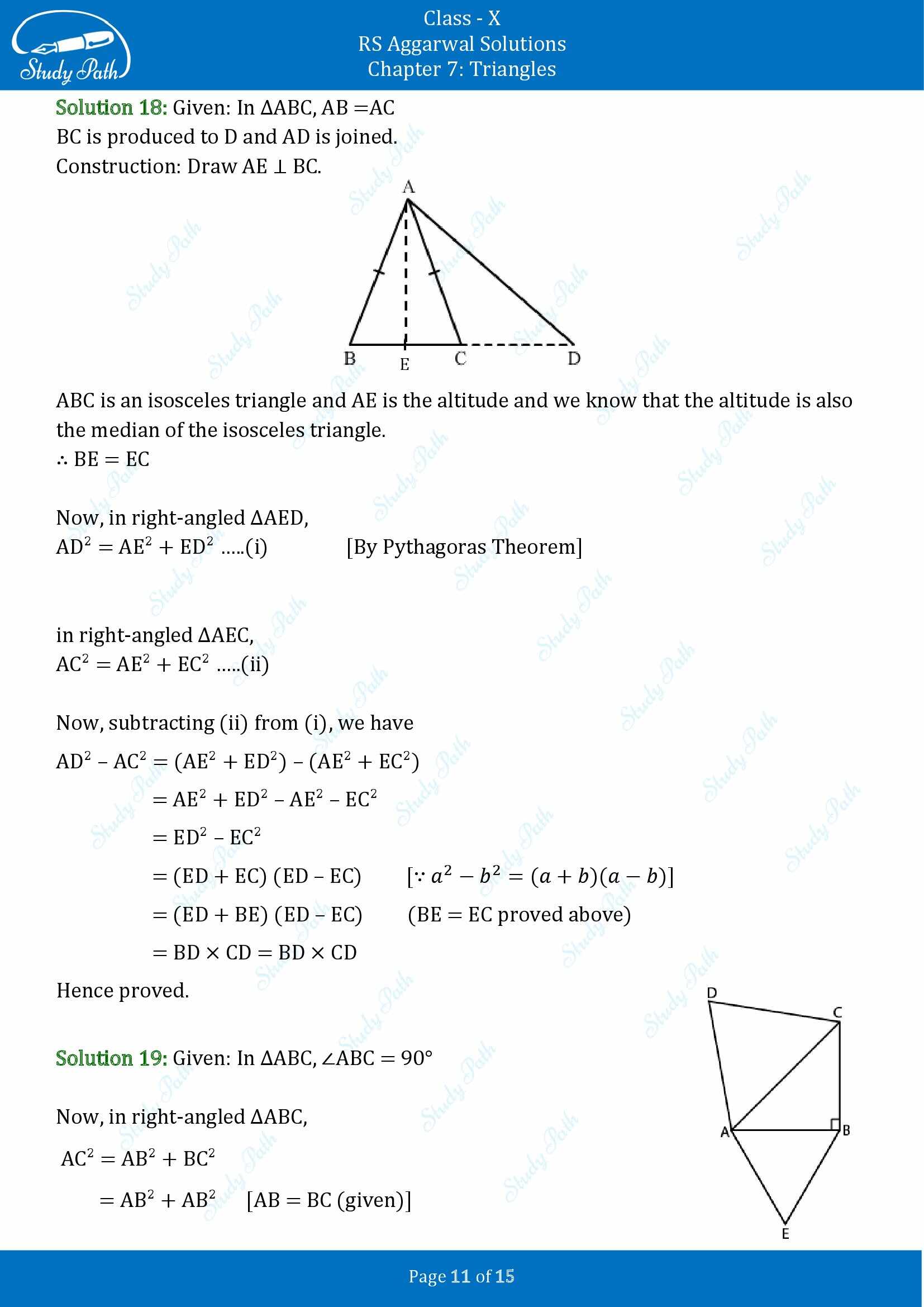 RS Aggarwal Solutions for Class 10 Chapter 7 Triangles Exercise 7D 00011