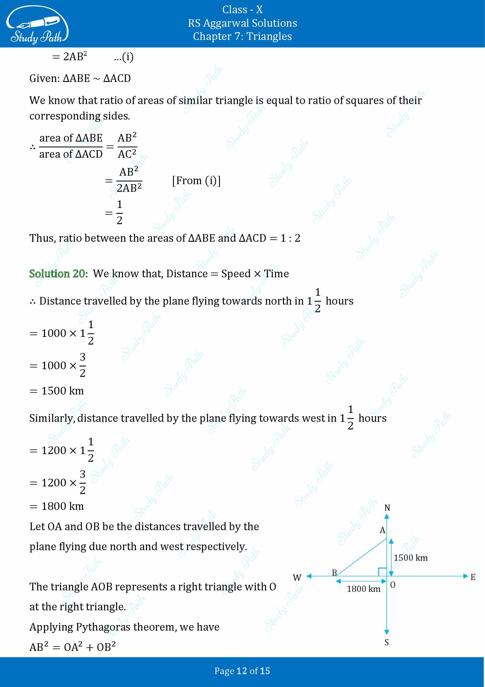 RS Aggarwal Solutions for Class 10 Chapter 7 Triangles Exercise 7D 00012