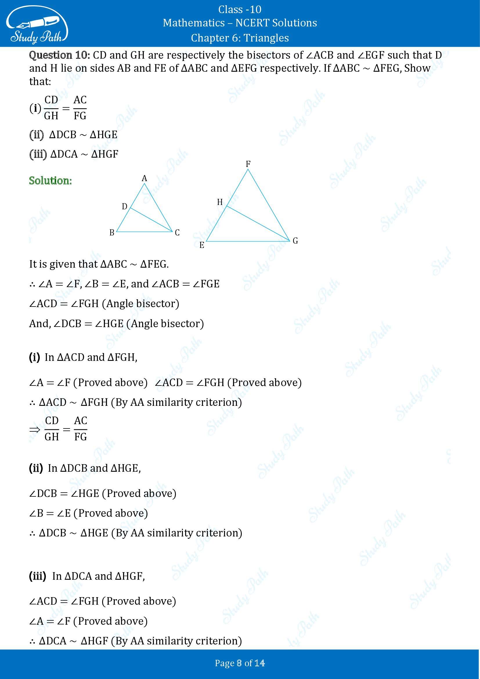 NCERT Solutions for Class 10 Maths Chapter 6 Triangles Exercise 6.3 00008