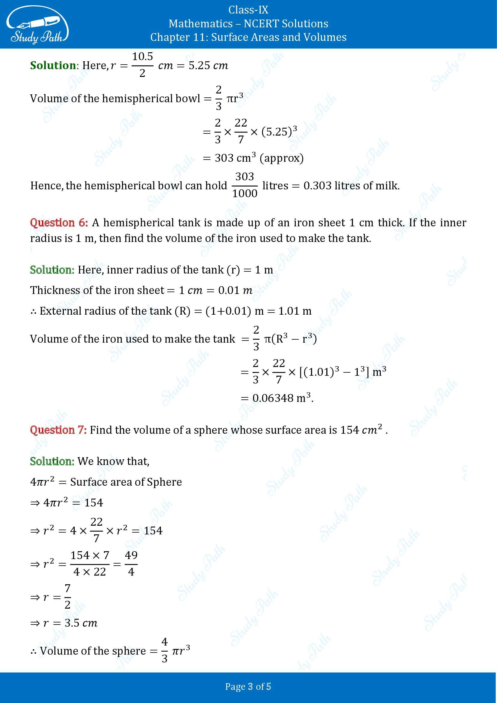 NCERT Solutions for Class 9 Maths Chapter 11 Surface Areas and Volumes Exercise 11.4 00003