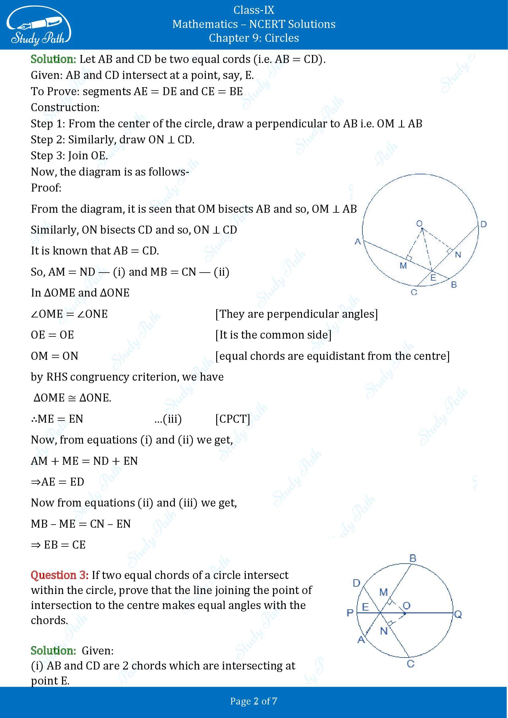 NCERT Solutions for Class 9 Maths Chapter 9 Circles Exercise 9.2 00002