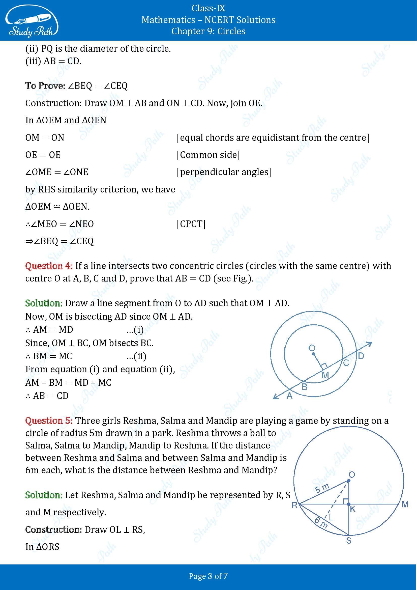 NCERT Solutions for Class 9 Maths Chapter 9 Circles Exercise 9.2 00003