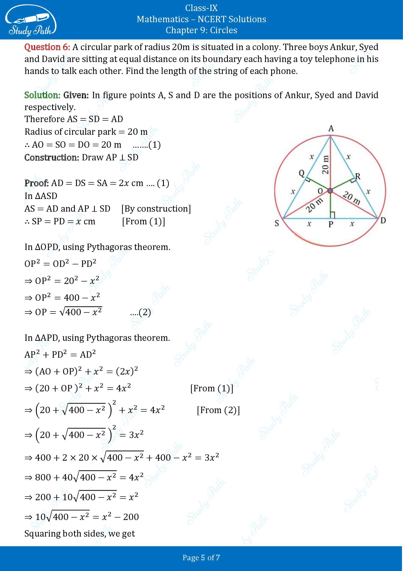 NCERT Solutions for Class 9 Maths Chapter 9 Circles Exercise 9.2 00005