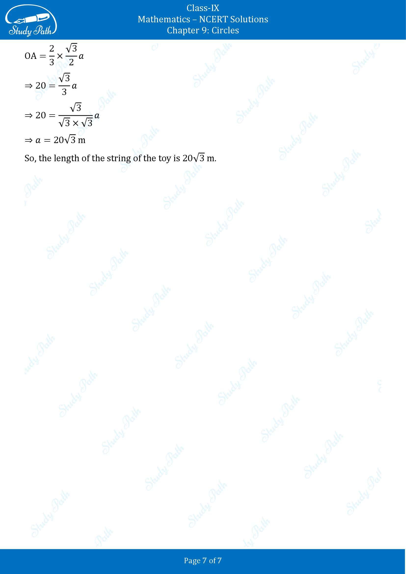 NCERT Solutions for Class 9 Maths Chapter 9 Circles Exercise 9.2 00007