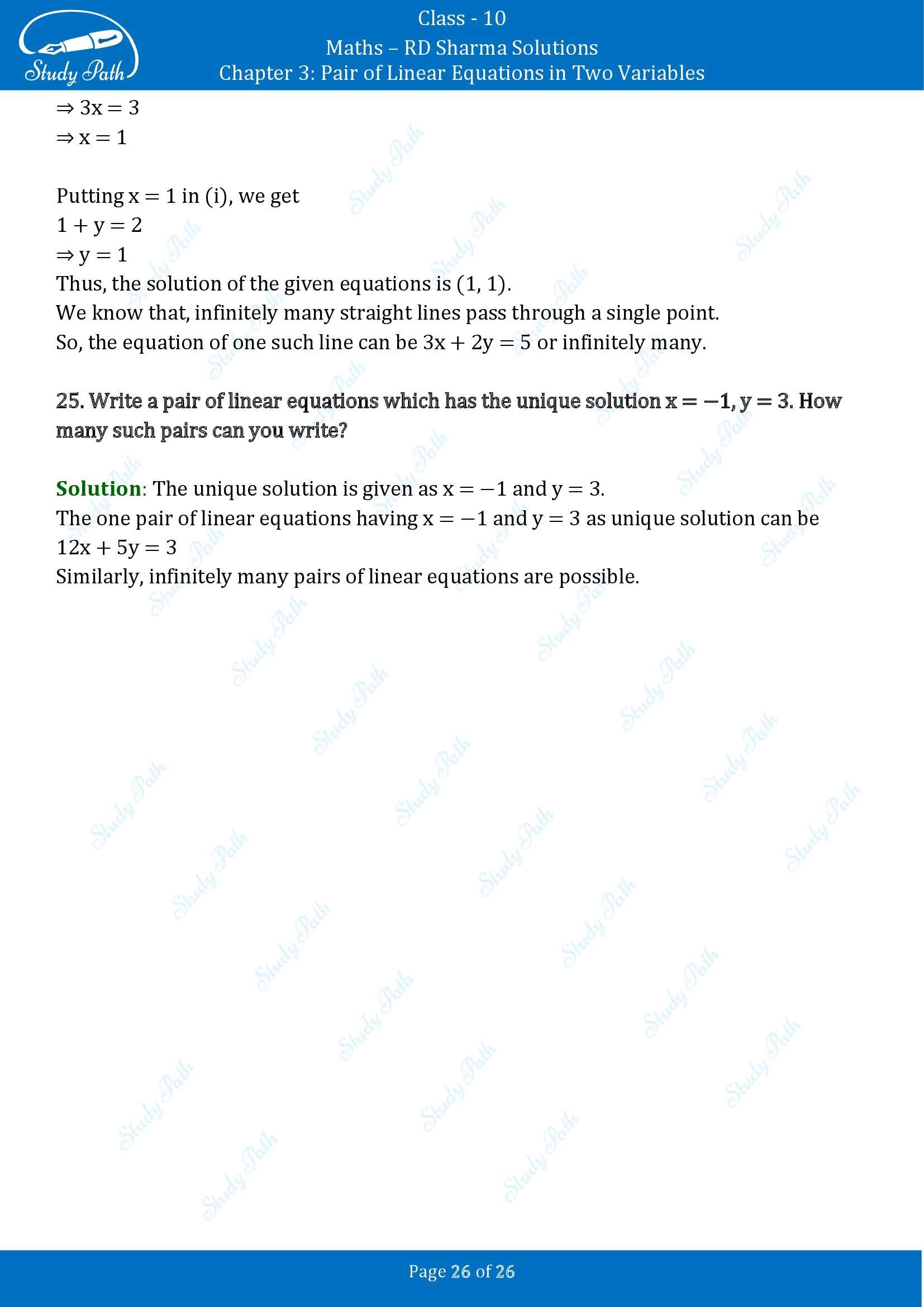 RD Sharma Solutions Class 10 Chapter 3 Pair of Linear Equations in Two Variables Exercise 3.3 00026