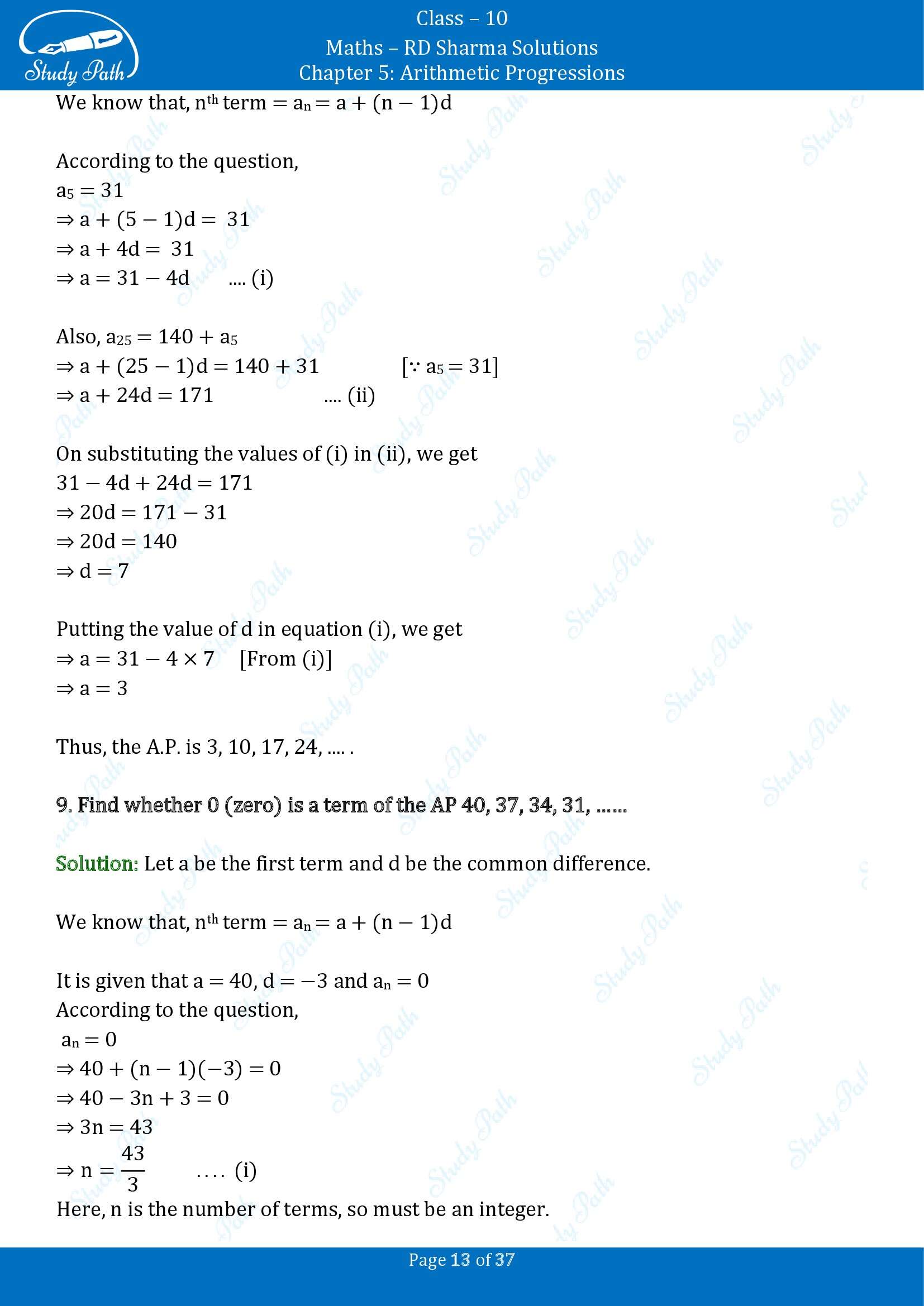 RD Sharma Solutions Class 10 Chapter 5 Arithmetic Progressions Exercise 5.4 00013