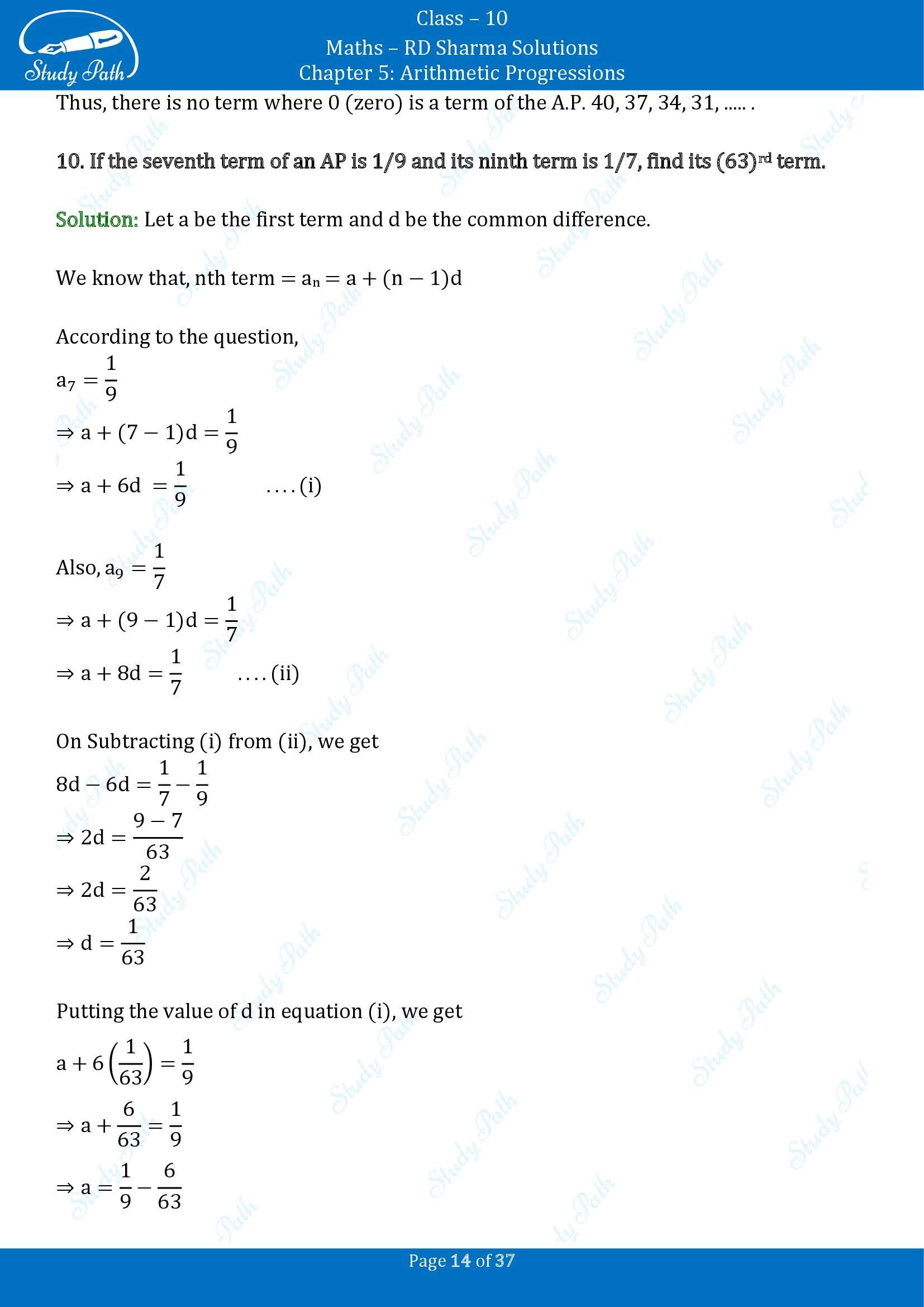 RD Sharma Solutions Class 10 Chapter 5 Arithmetic Progressions Exercise 5.4 00014