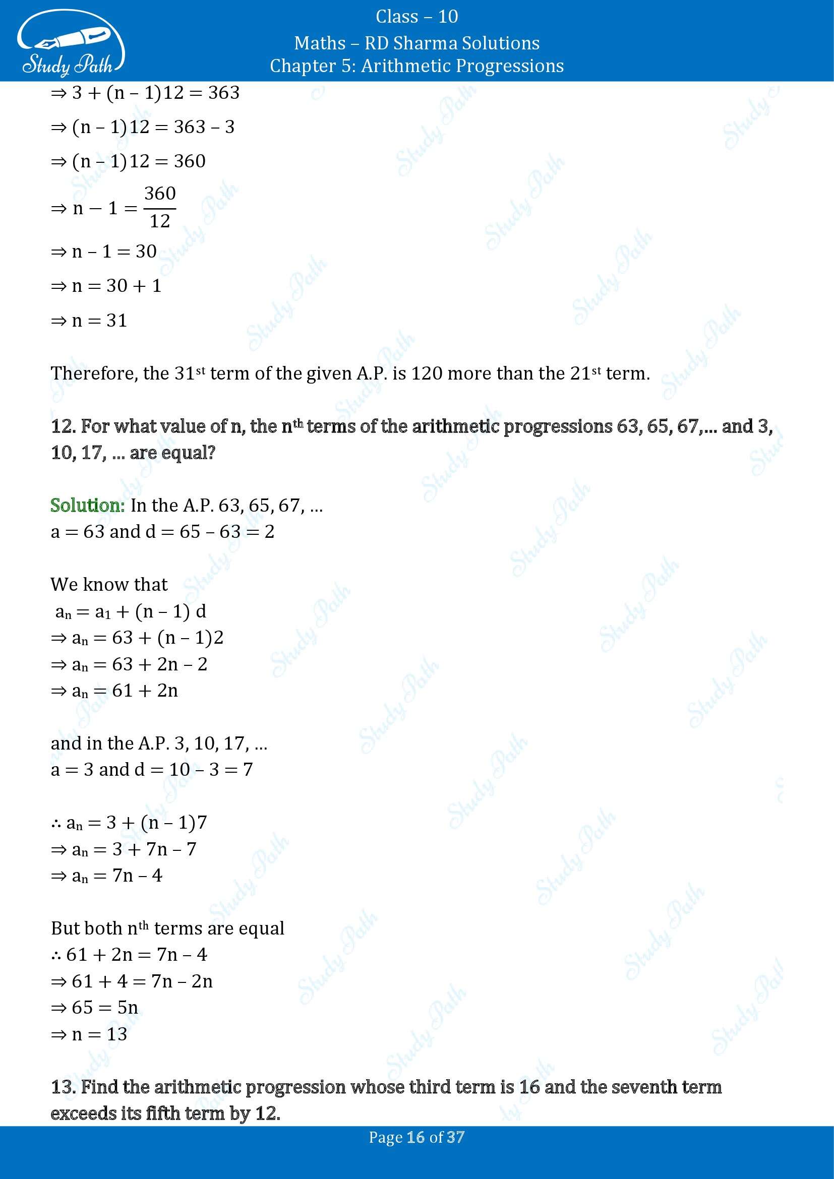 RD Sharma Solutions Class 10 Chapter 5 Arithmetic Progressions Exercise 5.4 00016