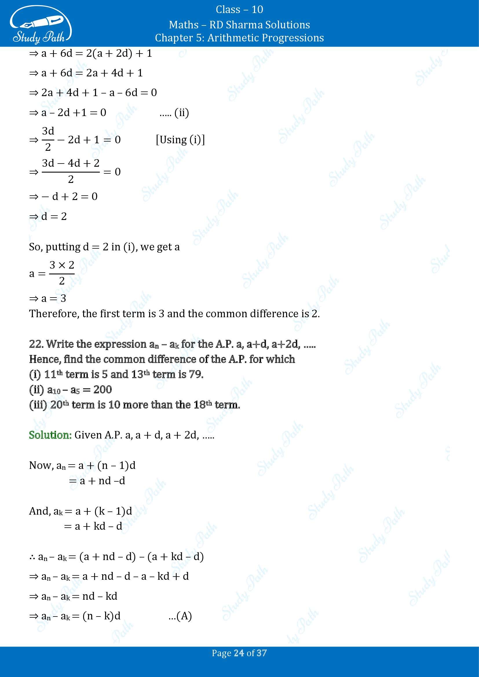 RD Sharma Solutions Class 10 Chapter 5 Arithmetic Progressions Exercise 5.4 00024
