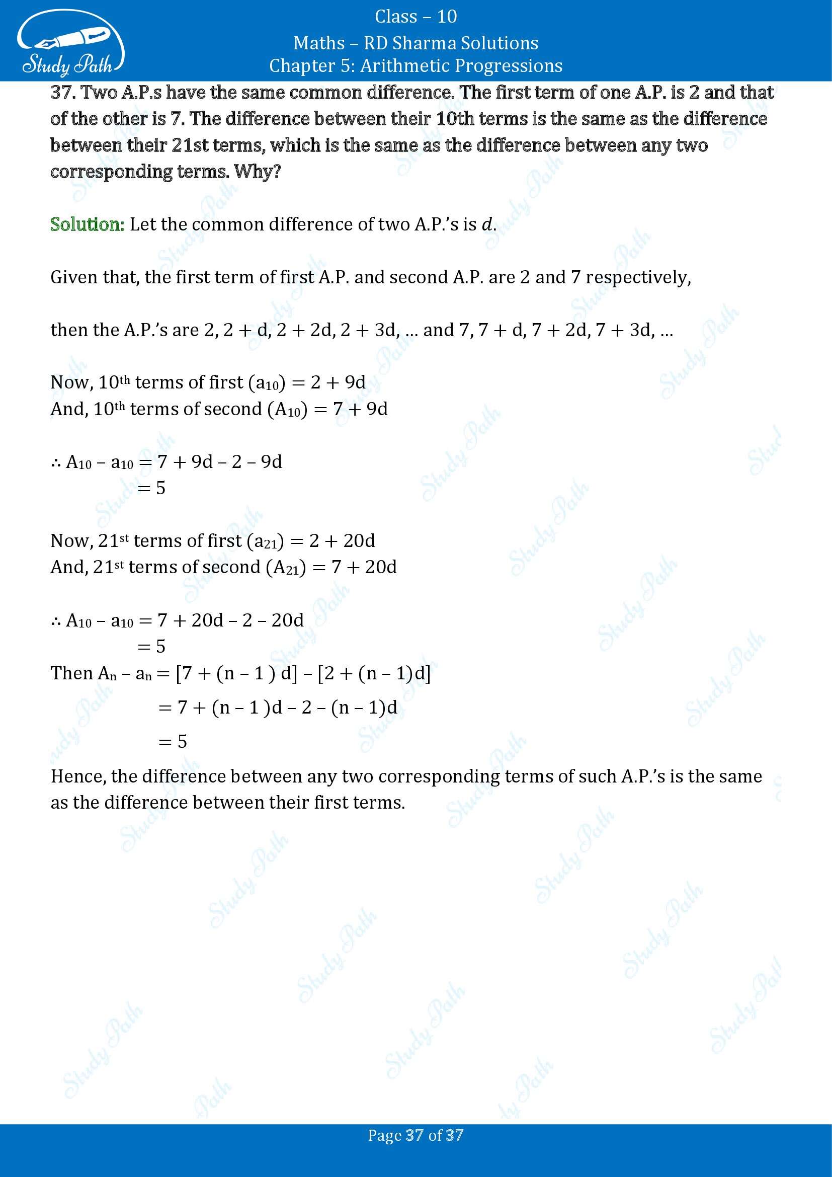 RD Sharma Solutions Class 10 Chapter 5 Arithmetic Progressions Exercise 5.4 00037