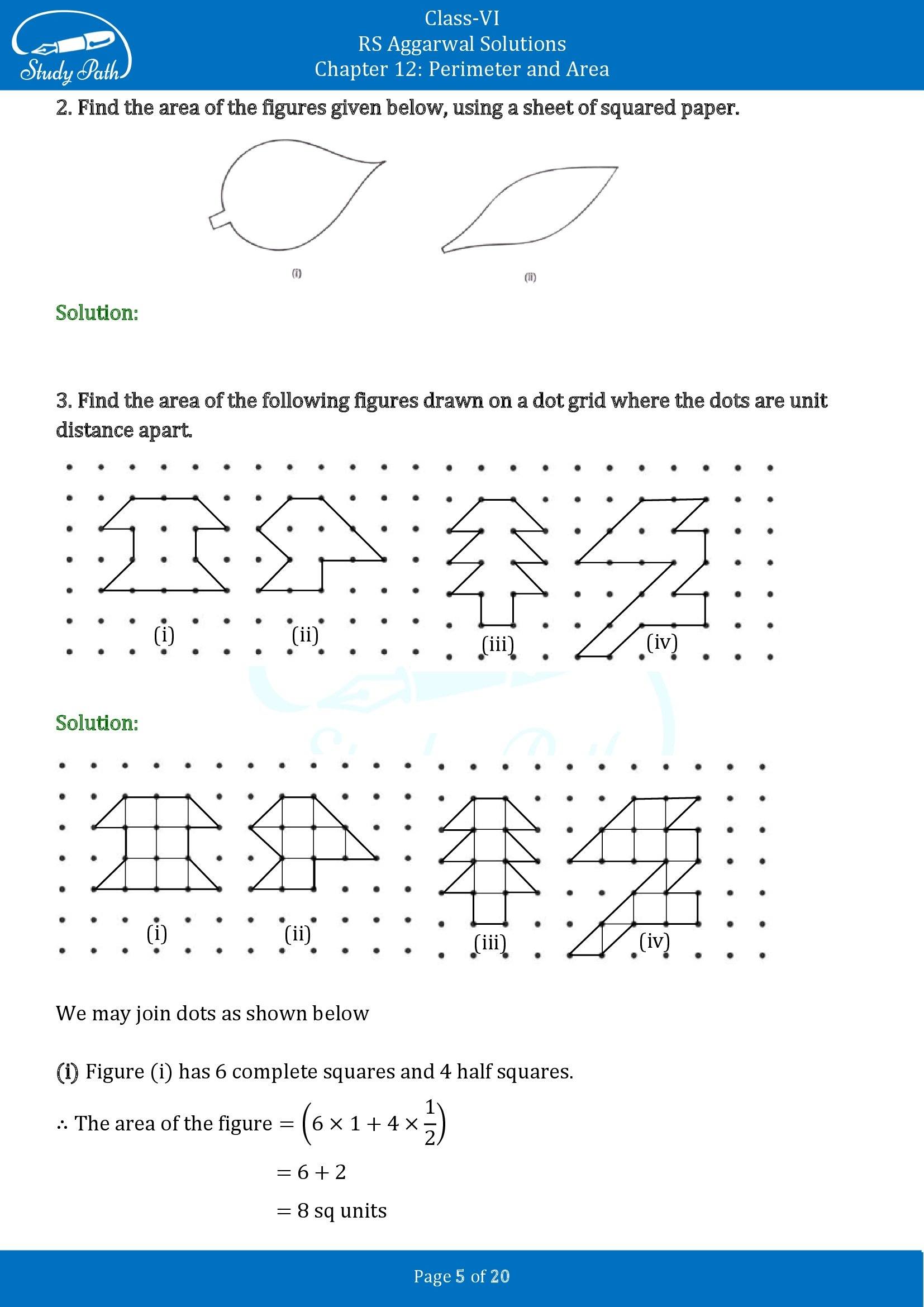 RS Aggarwal Solutions Class 6 Chapter 12 Perimeter and Area Exercise 12E 00005