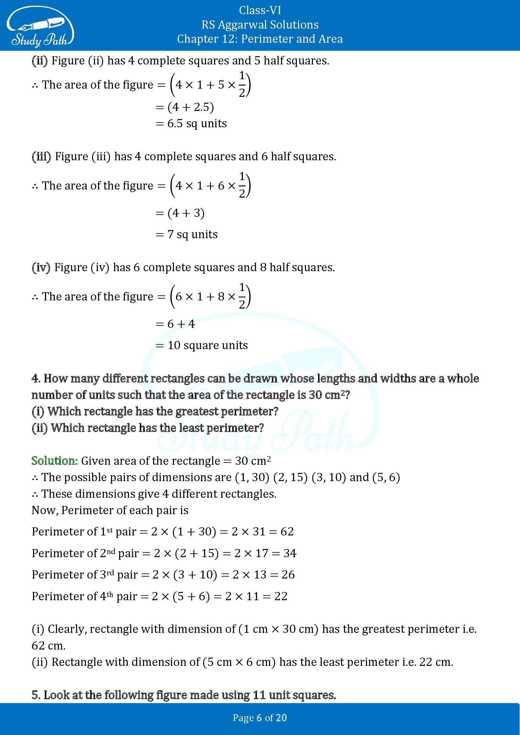 RS Aggarwal Solutions Class 6 Chapter 12 Perimeter and Area Exercise 12E 00006