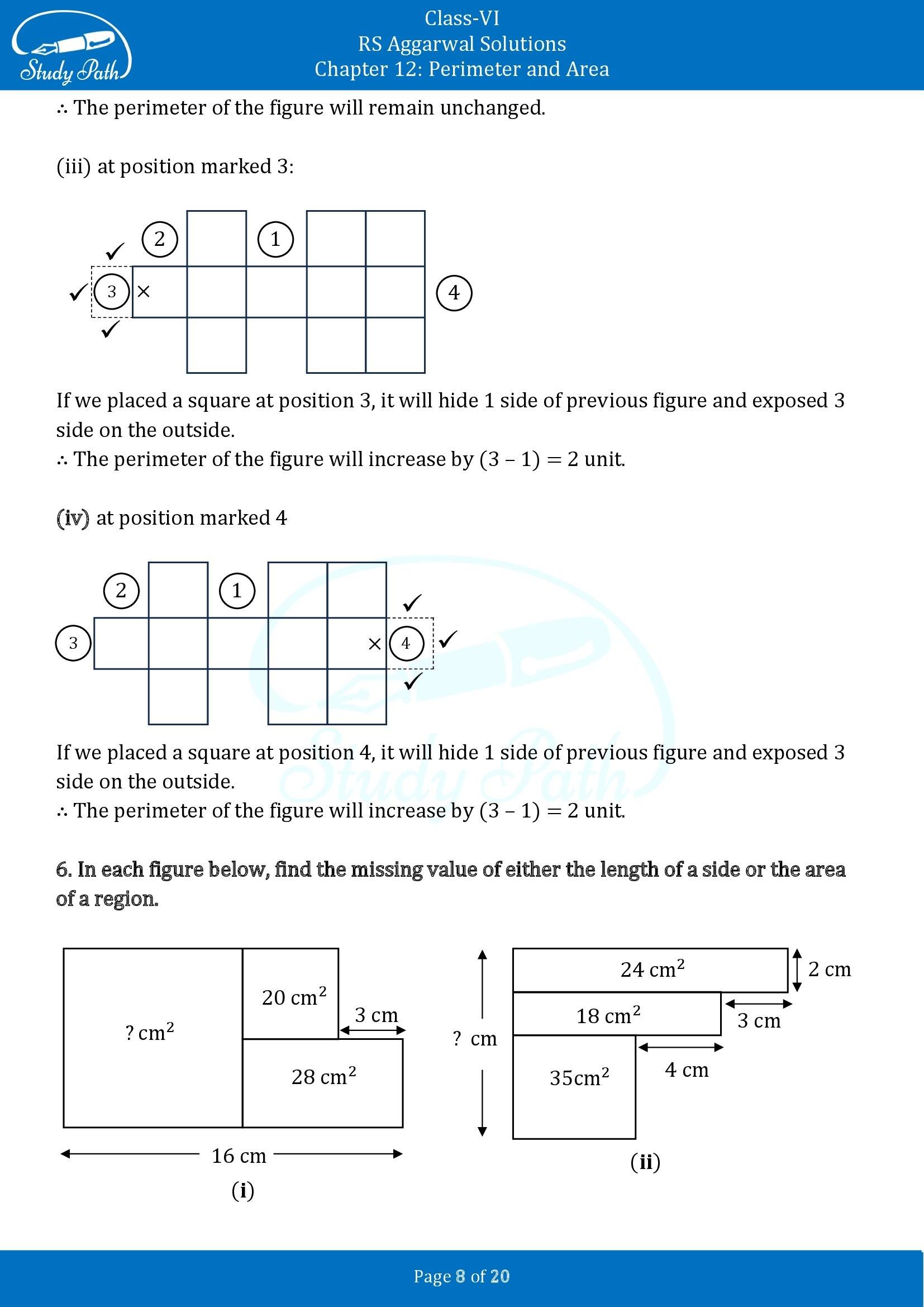 RS Aggarwal Solutions Class 6 Chapter 12 Perimeter and Area Exercise 12E 00008