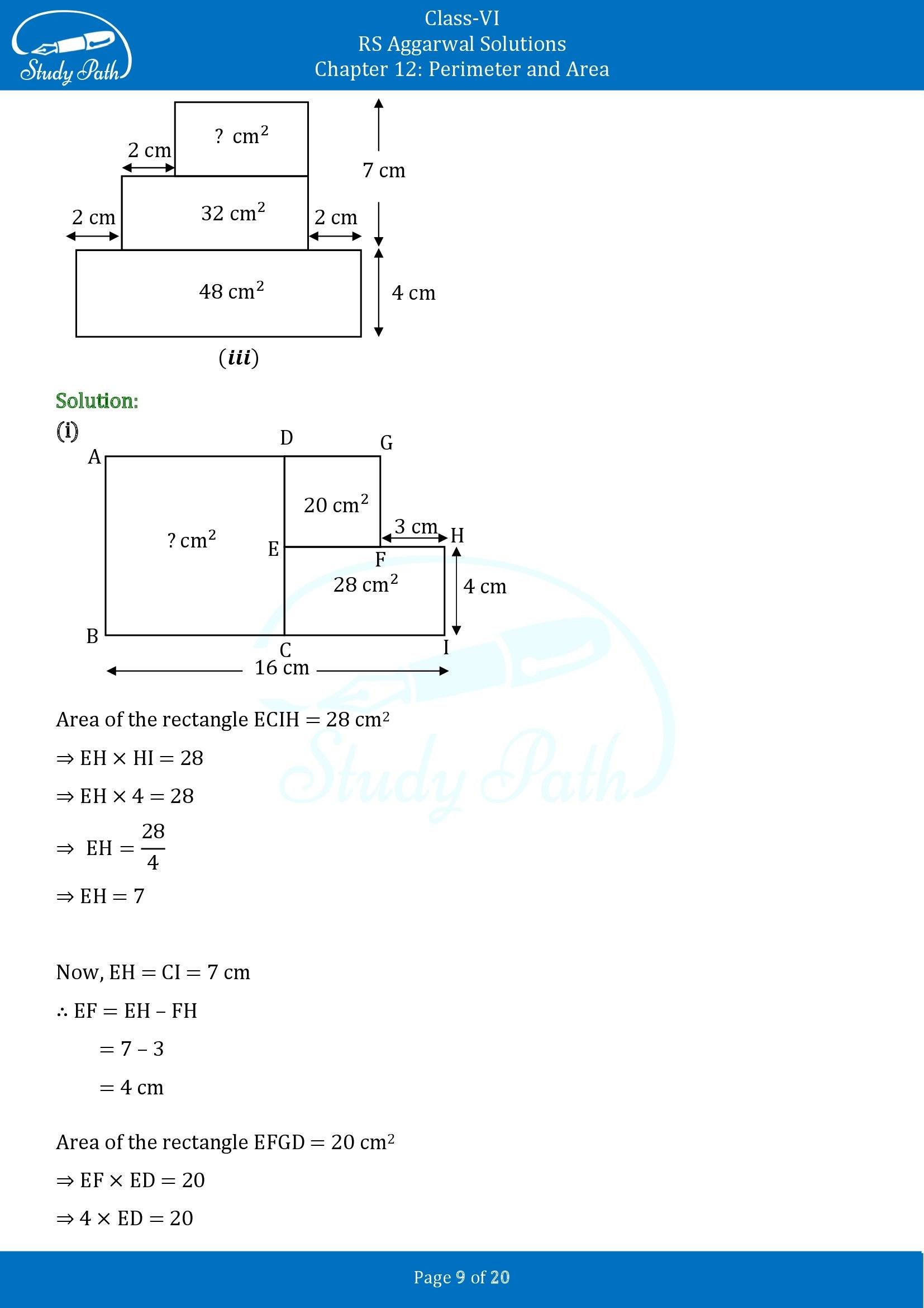 RS Aggarwal Solutions Class 6 Chapter 12 Perimeter and Area Exercise 12E 00009