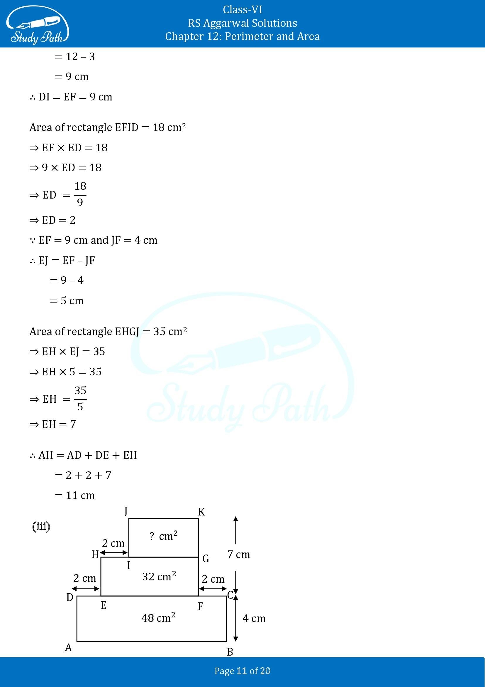 RS Aggarwal Solutions Class 6 Chapter 12 Perimeter and Area Exercise 12E 00011