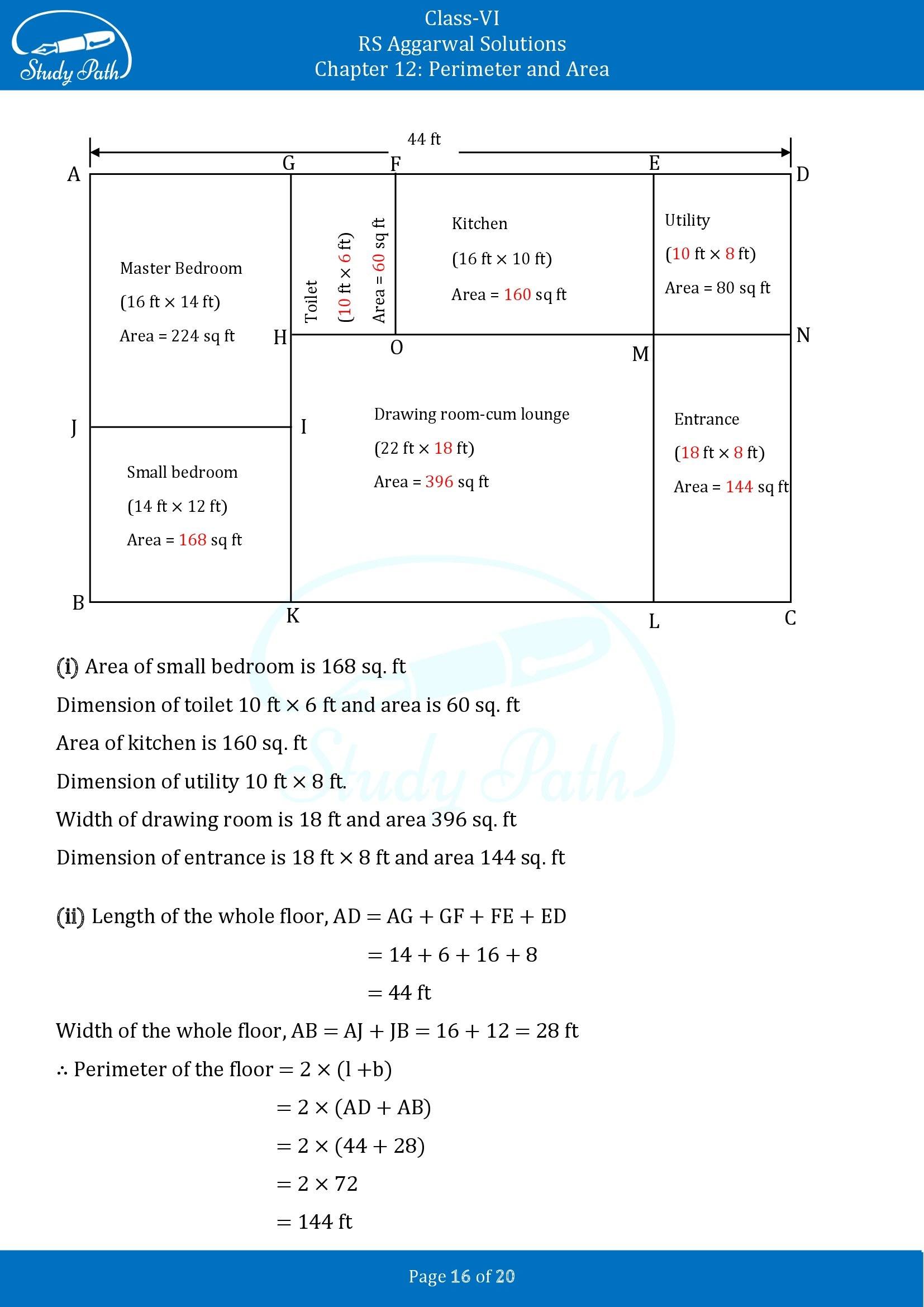RS Aggarwal Solutions Class 6 Chapter 12 Perimeter and Area Exercise 12E 00016