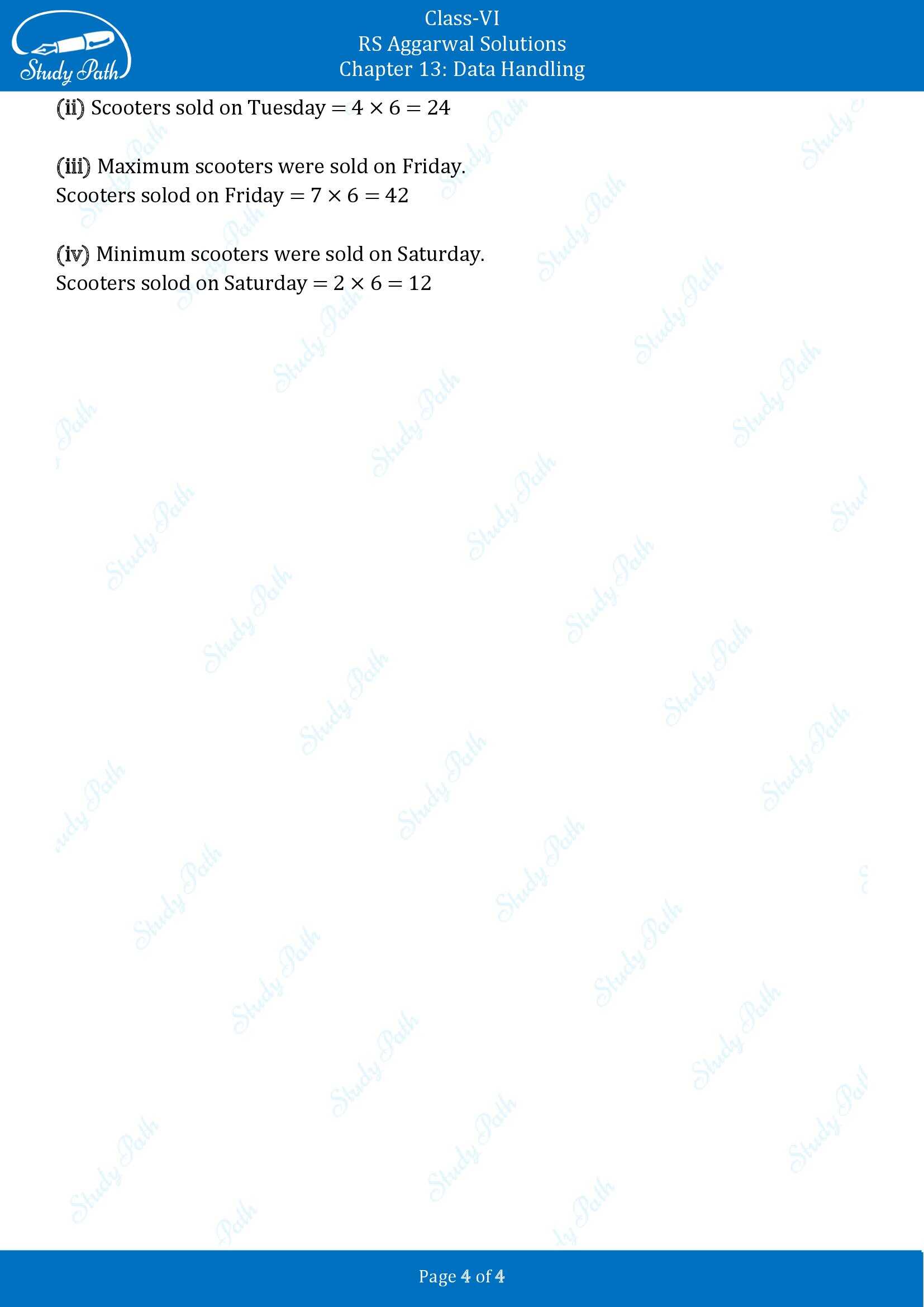 RS Aggarwal Solutions Class 6 Chapter 13 Data Handling Exercise 13B 00004