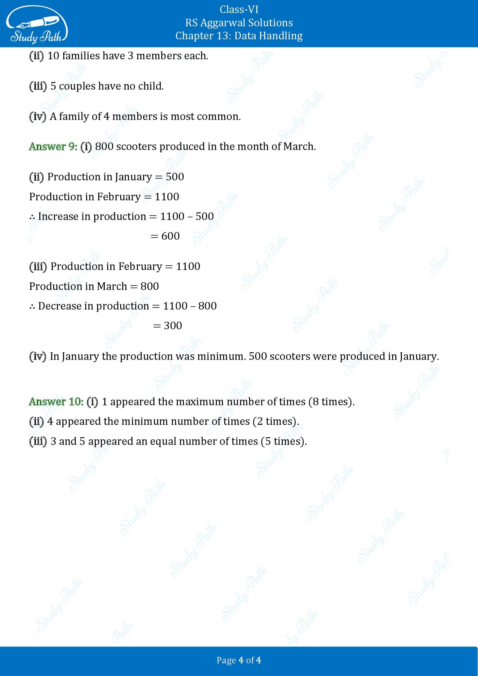 RS Aggarwal Solutions Class 6 Chapter 13 Data Handling Exercise 13C 00004