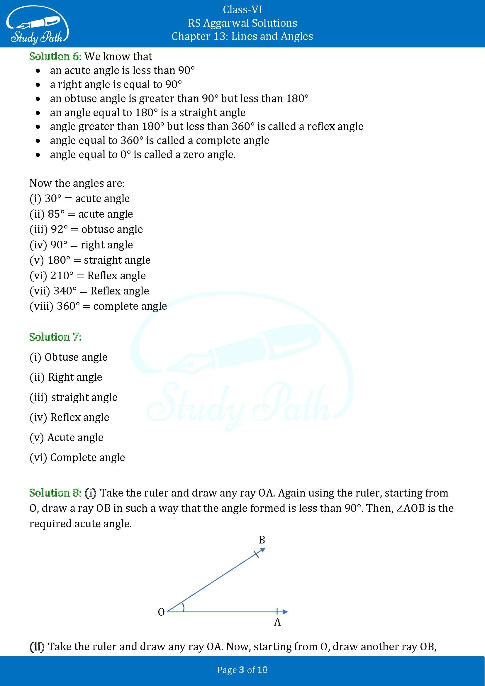 RS Aggarwal Solutions Class 6 Chapter 9 Lines and Angles Exercise 9B 00003