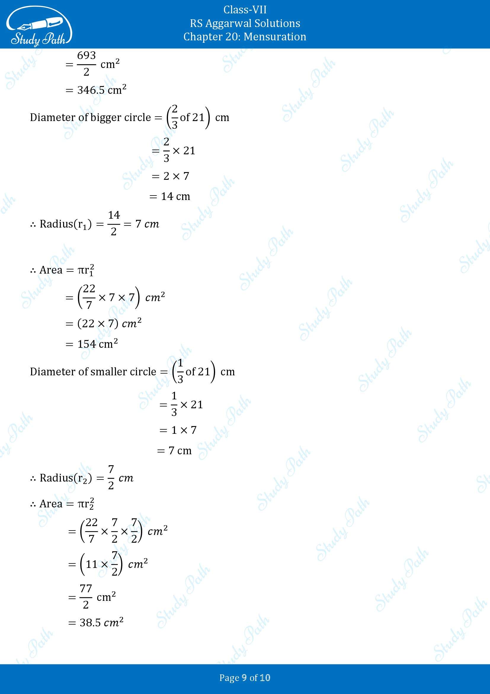 RS Aggarwal Solutions Class 7 Chapter 20 Mensuration Exercise 20F 00009