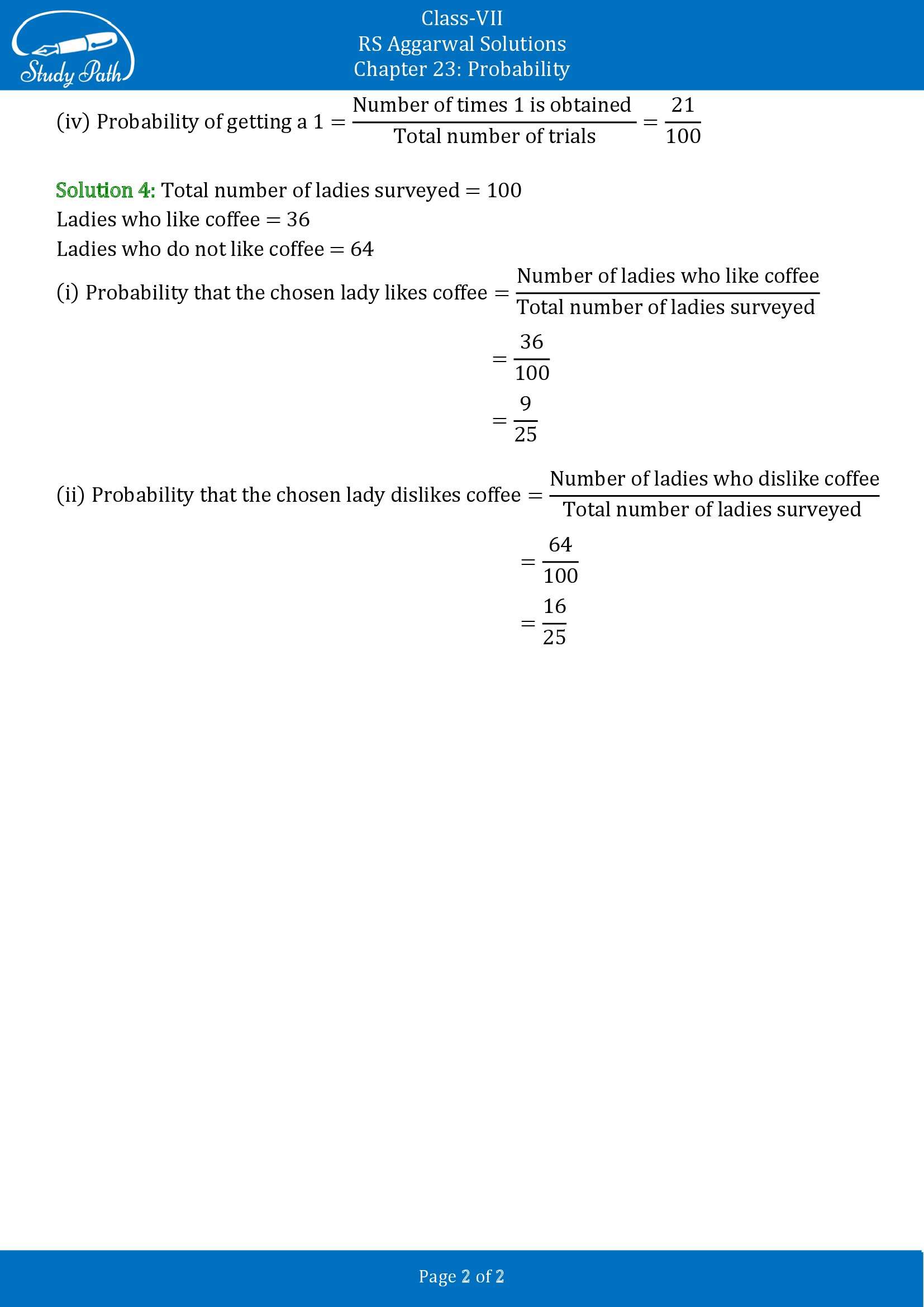 RS Aggarwal Solutions Class 7 Chapter 23 Probability 00002