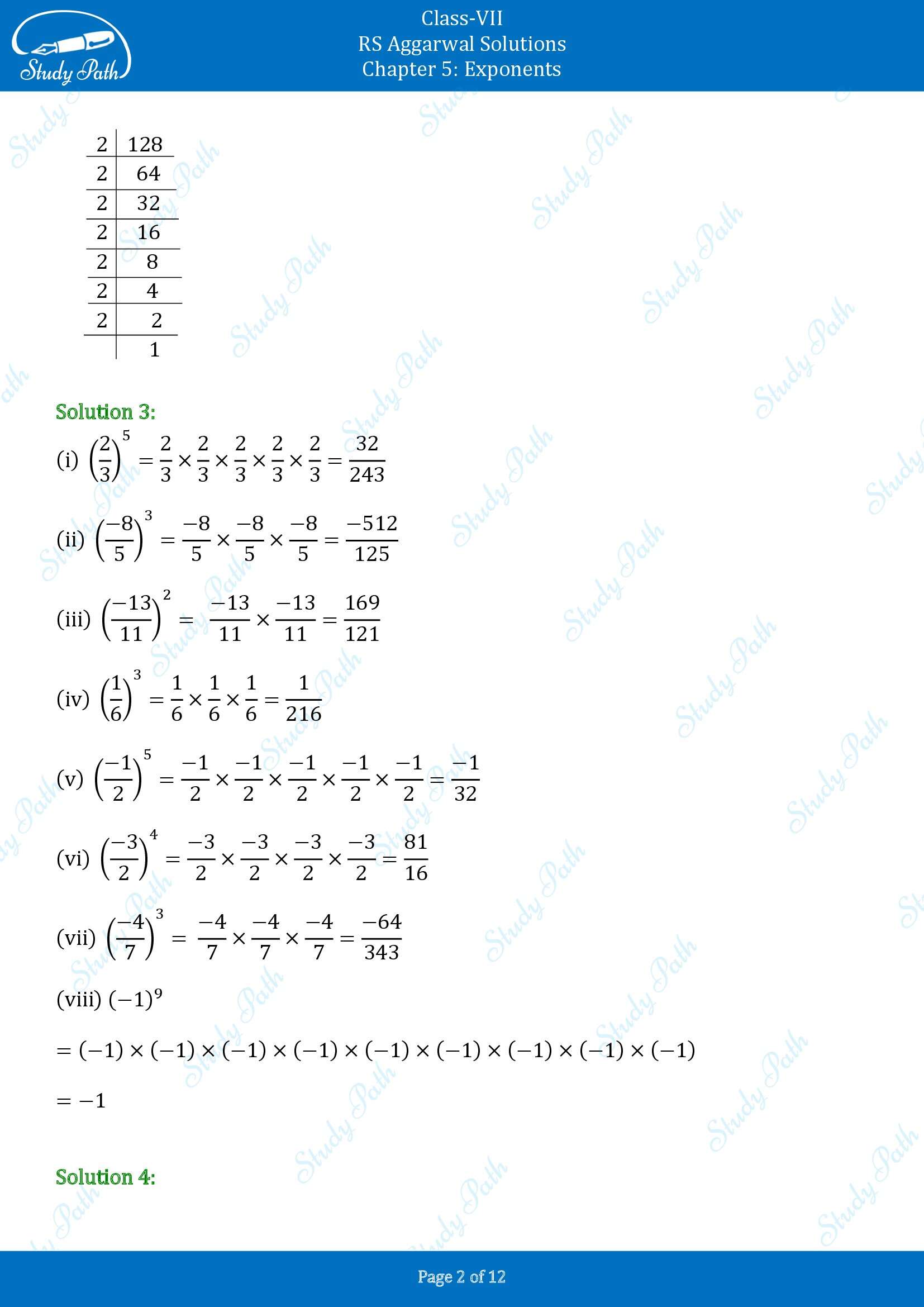 RS Aggarwal Solutions Class 7 Chapter 5 Exponents Exercise 5A 00002