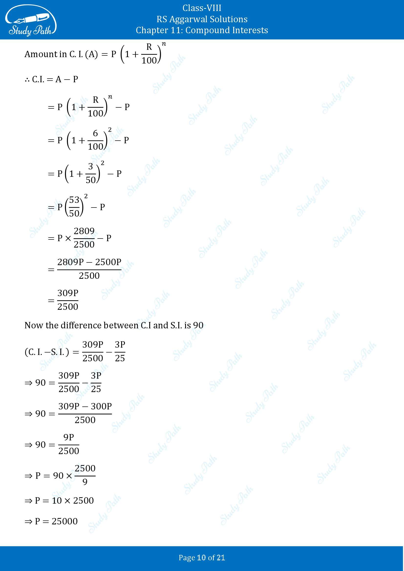 RS Aggarwal Solutions Class 8 Chapter 11 Compound Interests Exercise 11B 00010