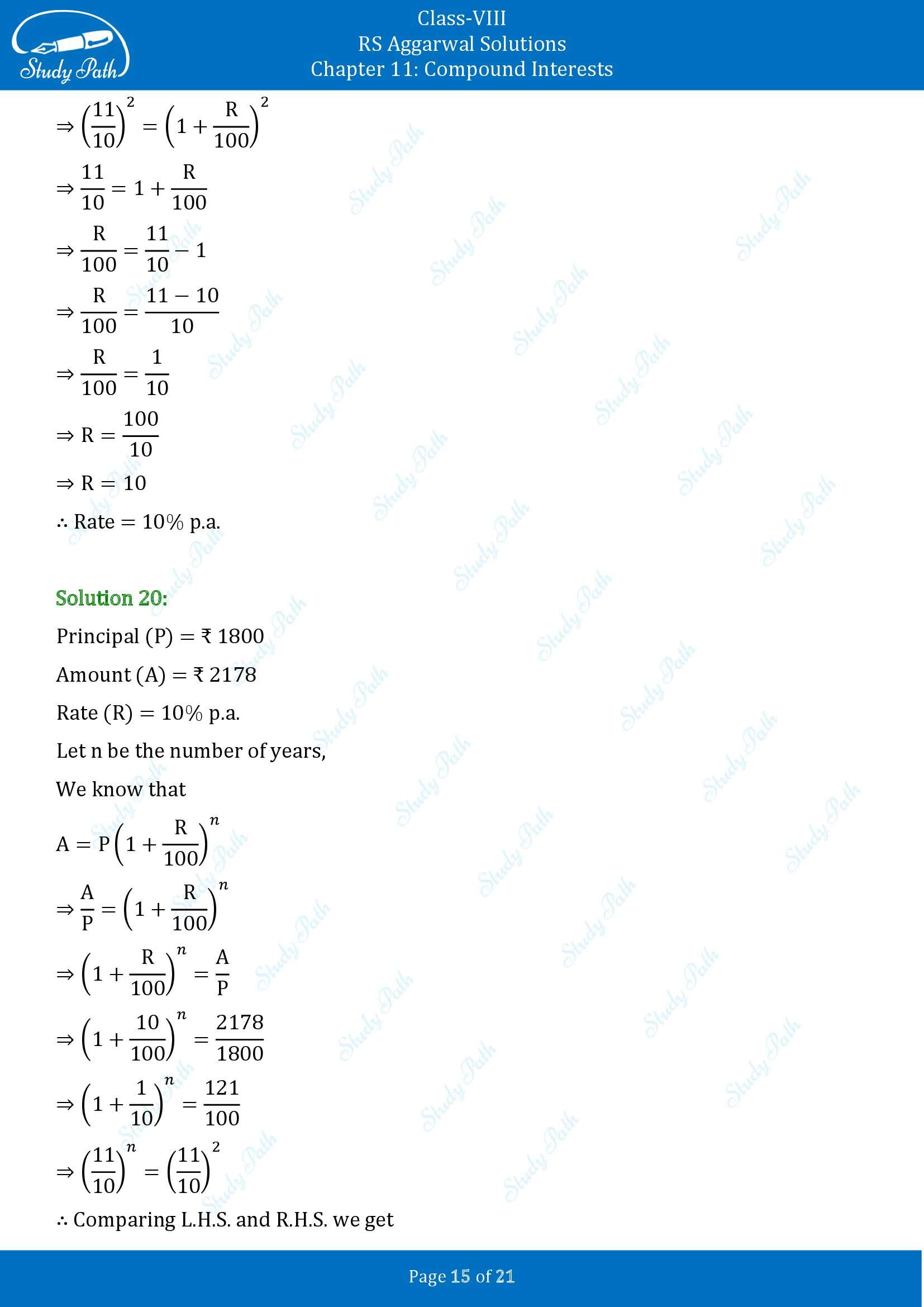 RS Aggarwal Solutions Class 8 Chapter 11 Compound Interests Exercise 11B 00015