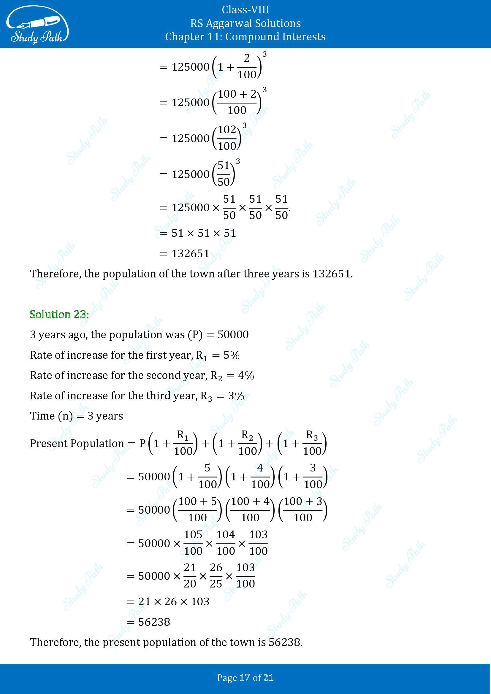 RS Aggarwal Solutions Class 8 Chapter 11 Compound Interests Exercise 11B 00017
